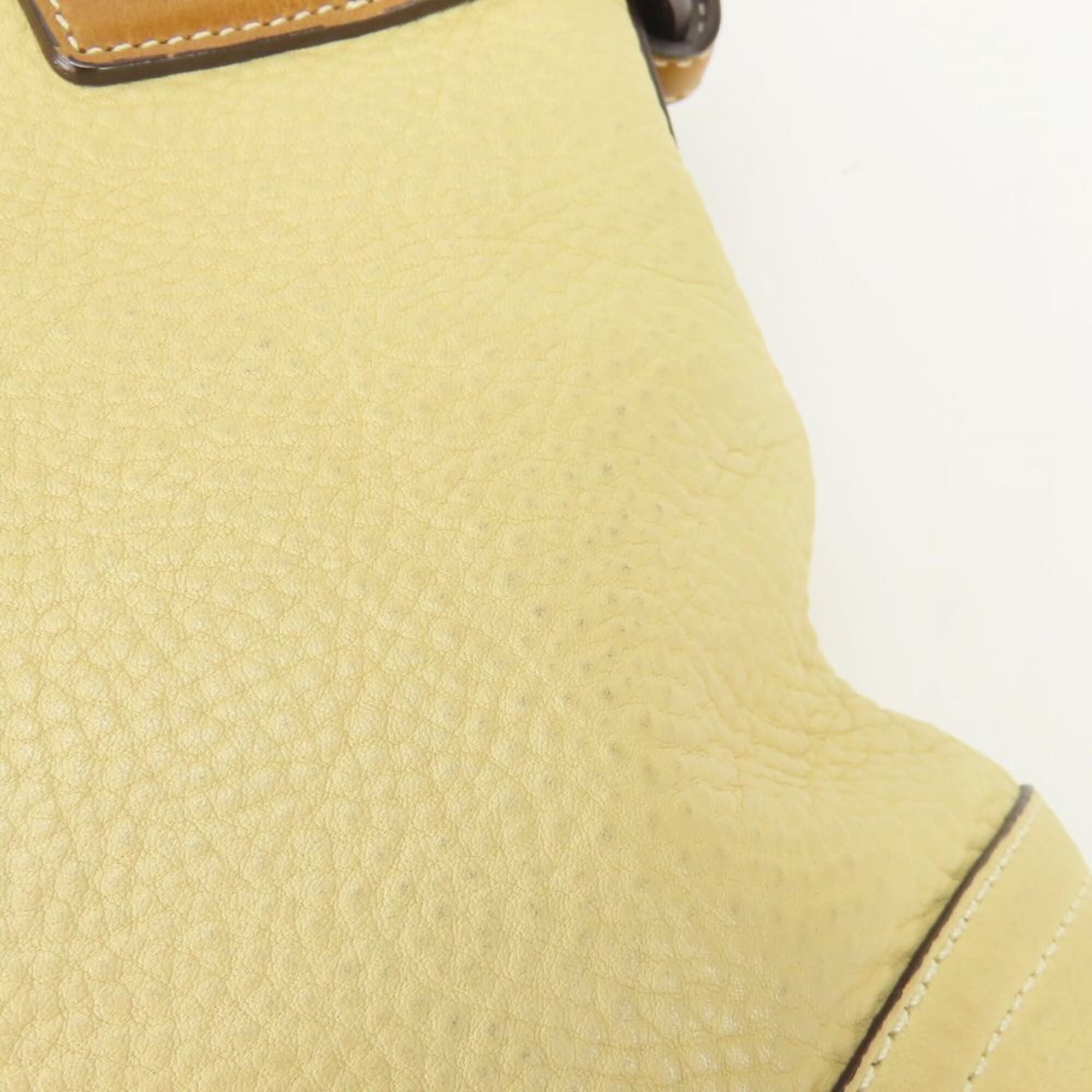 Coach Beige Brown Leather Shoulder Bag (Pre-Owned)