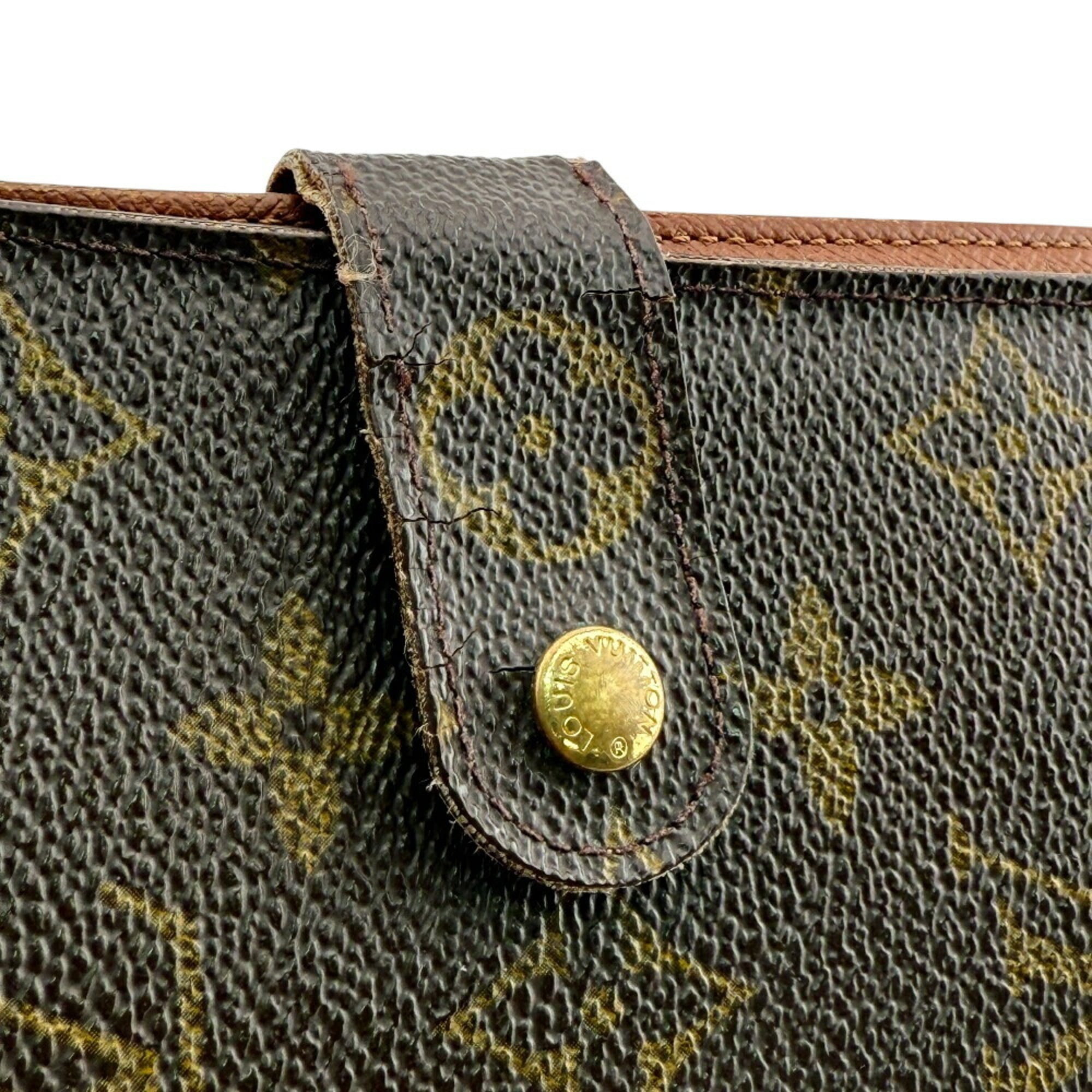 Louis Vuitton Brown Monogram Leather Wallet (Bi-Fold) (Pre-Owned)