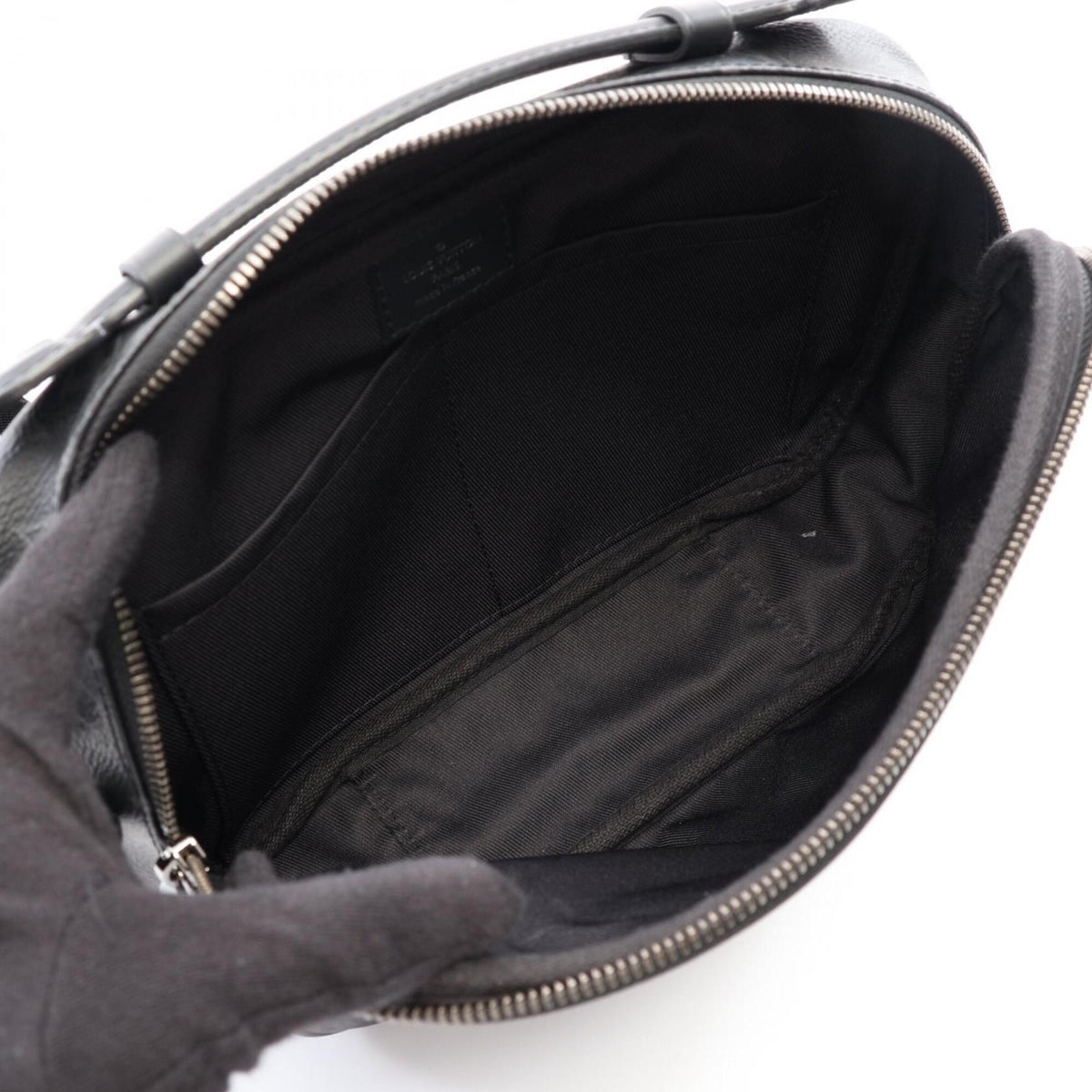 Louis Vuitton Black Coated Canvas Leather Fanny Pack Handbag (Pre-Owned)