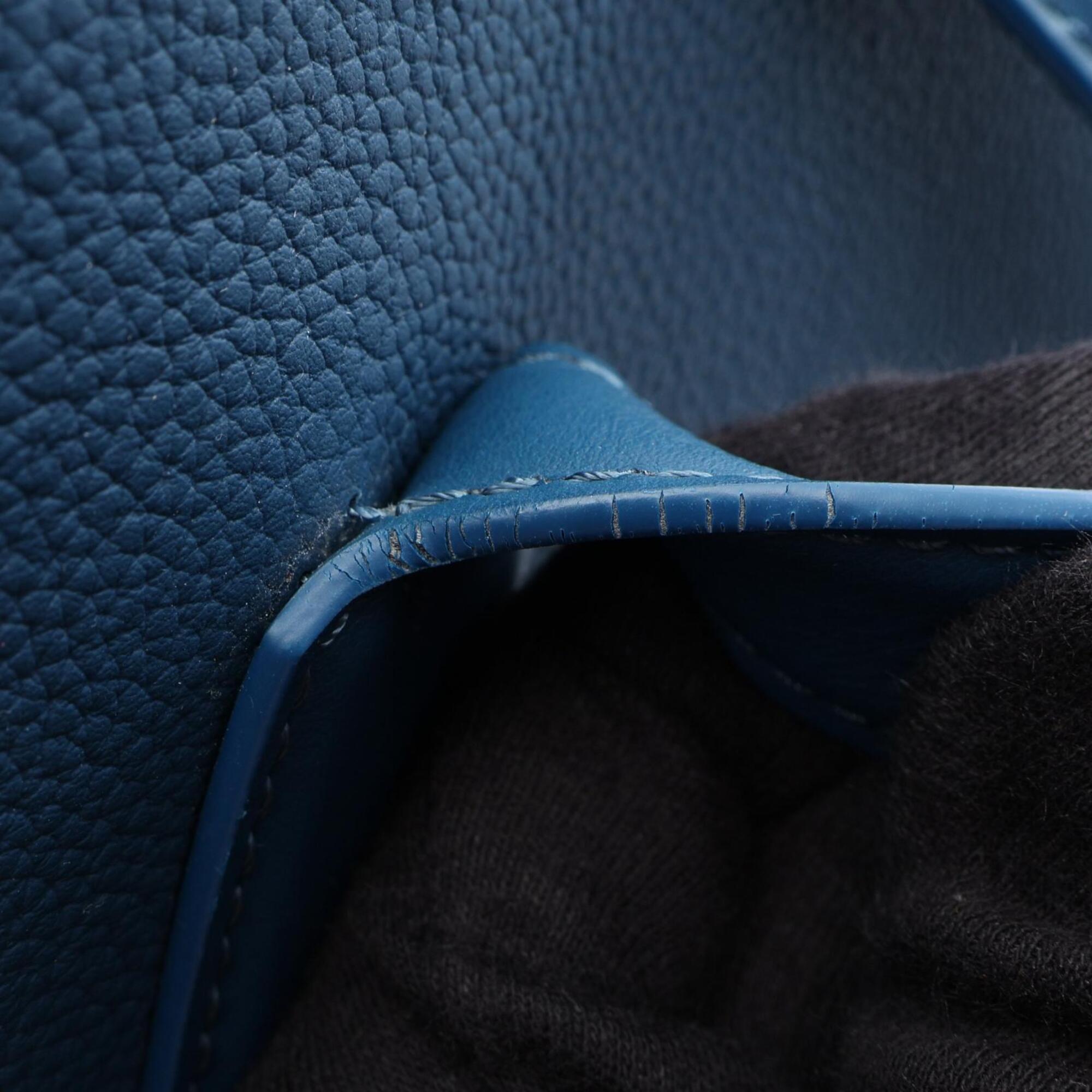 Louis Vuitton Blue Leather Handbag Tote Bag (Pre-Owned)