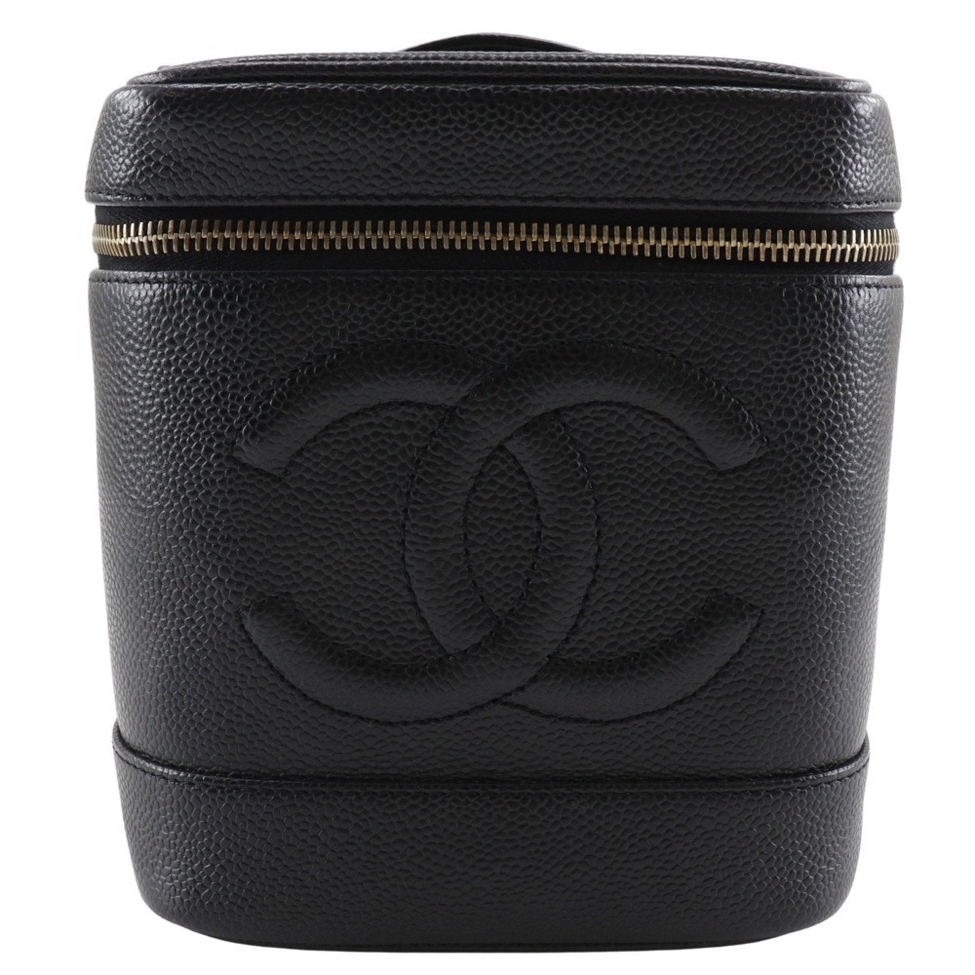 Chanel Black Caviar Leather Handbag Pouch (Pre-Owned)