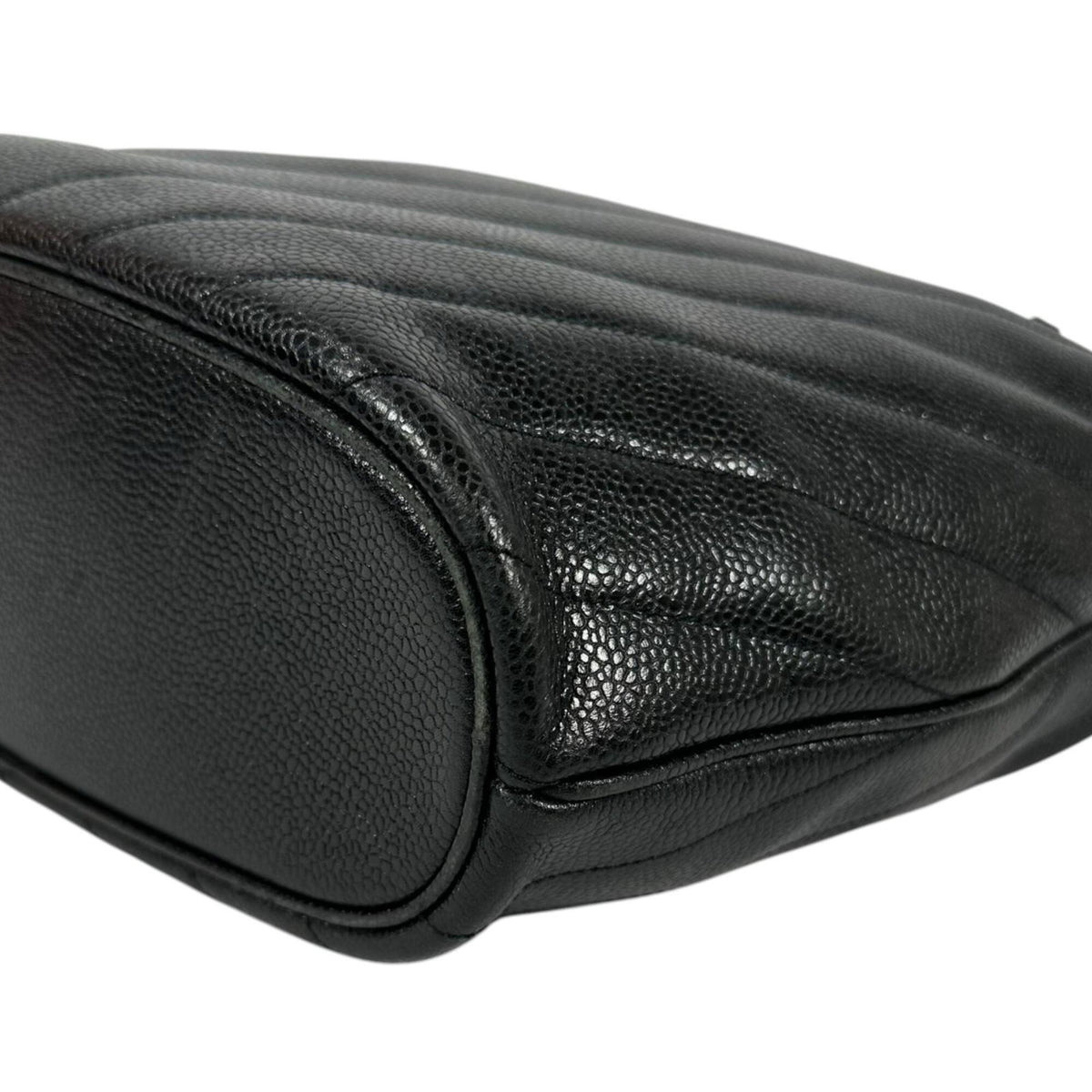 Chanel Black Grained Calfskin Shoulder Bag Tote Bag (Pre-Owned)