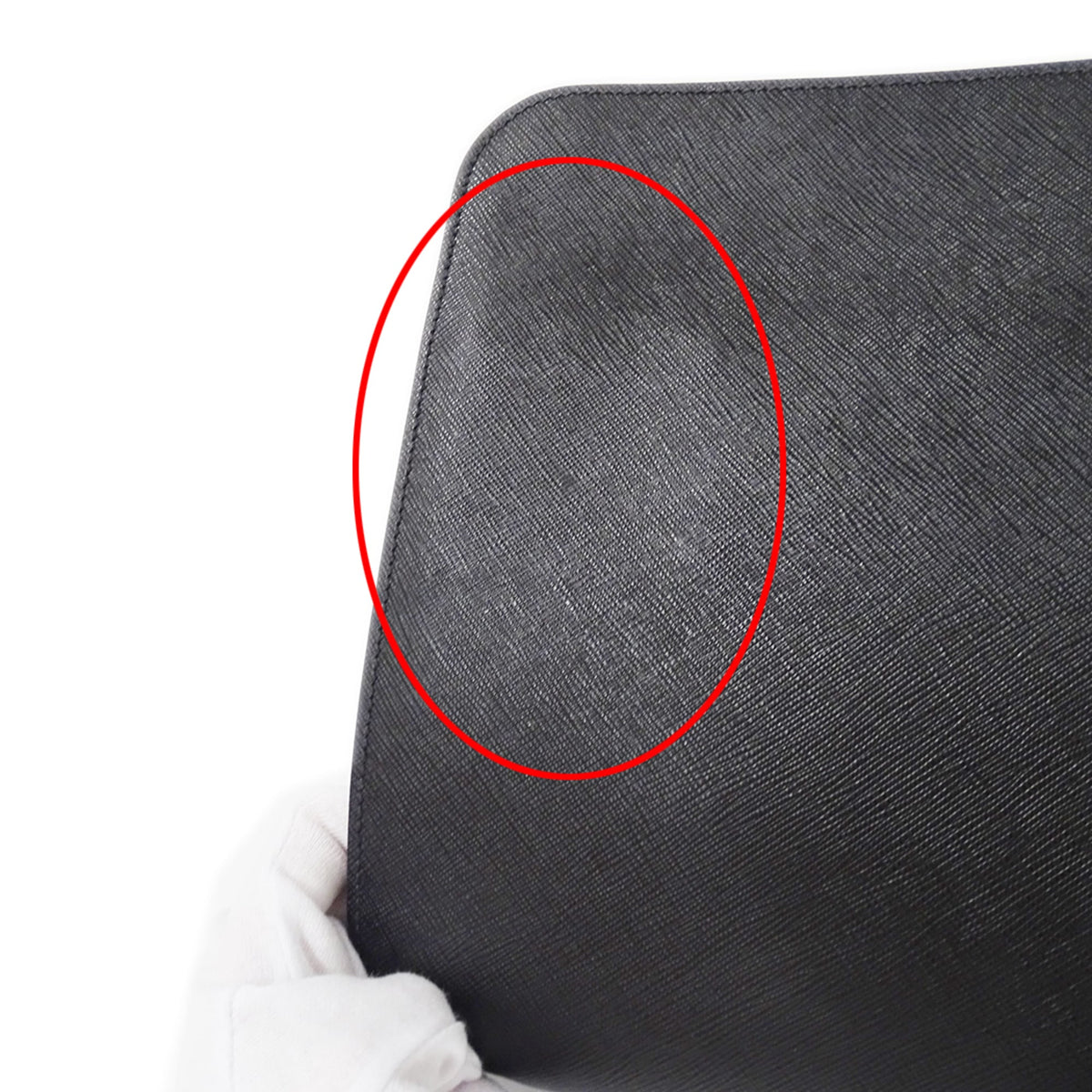 Prada Black Saffiano Triangle Clutch Bag (Pre-Owned)