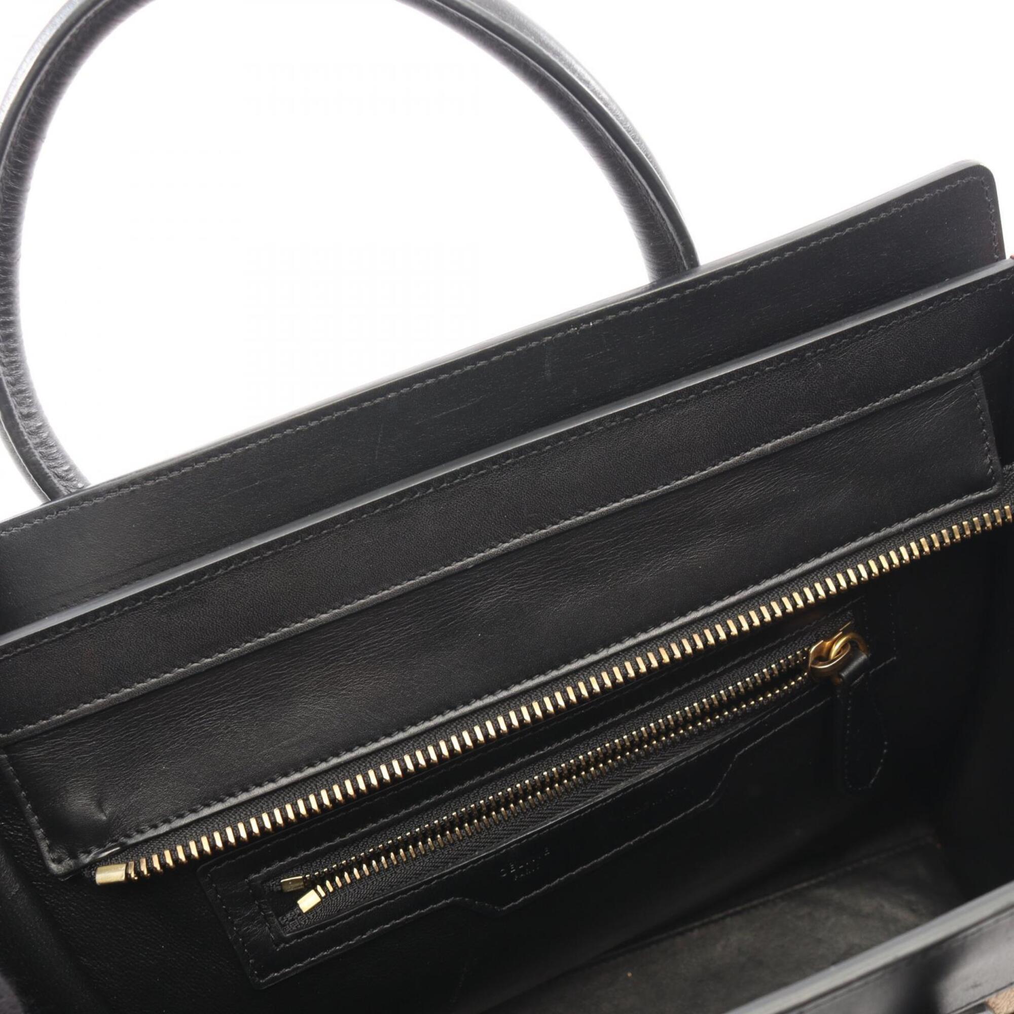 Celine Black Ivory Red Color Leather Handbag Tote Bag (Pre-Owned)