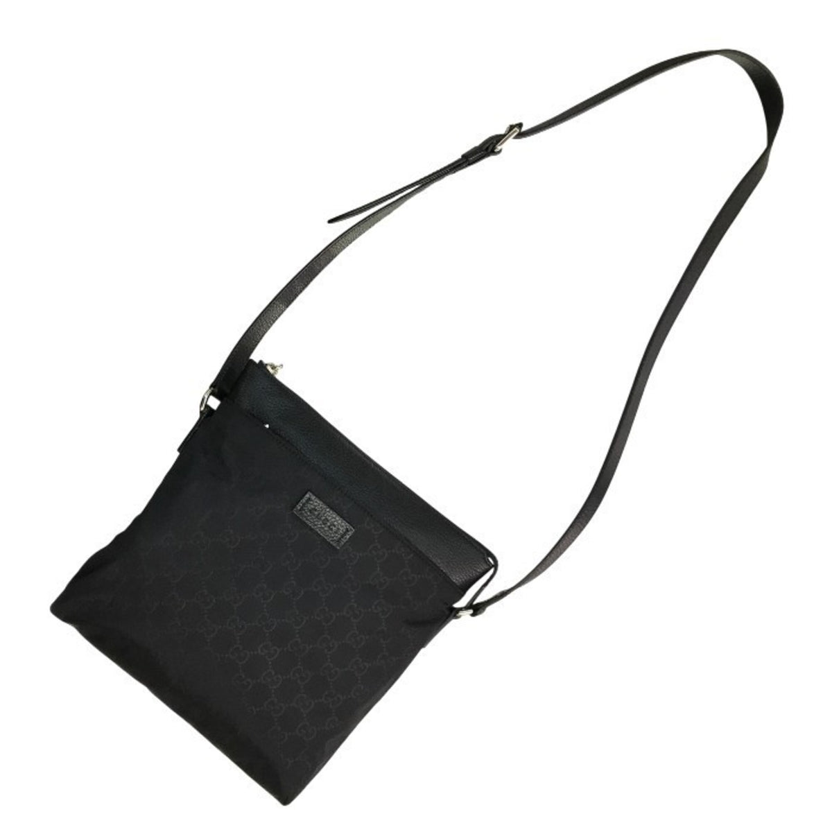 Gucci Black Nylon Leather Shoulder Bag (Pre-Owned)