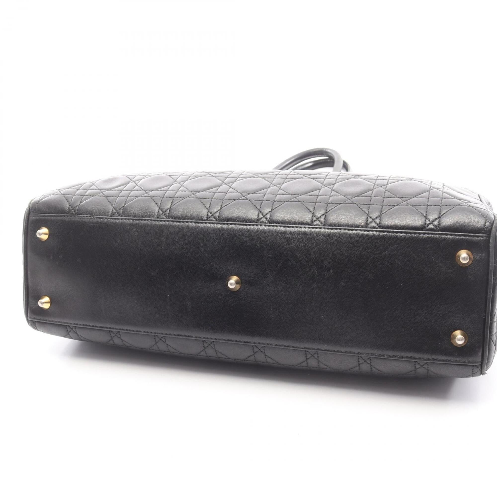 Christian Dior Black Leather Handbag Shoulder Bag (Pre-Owned)