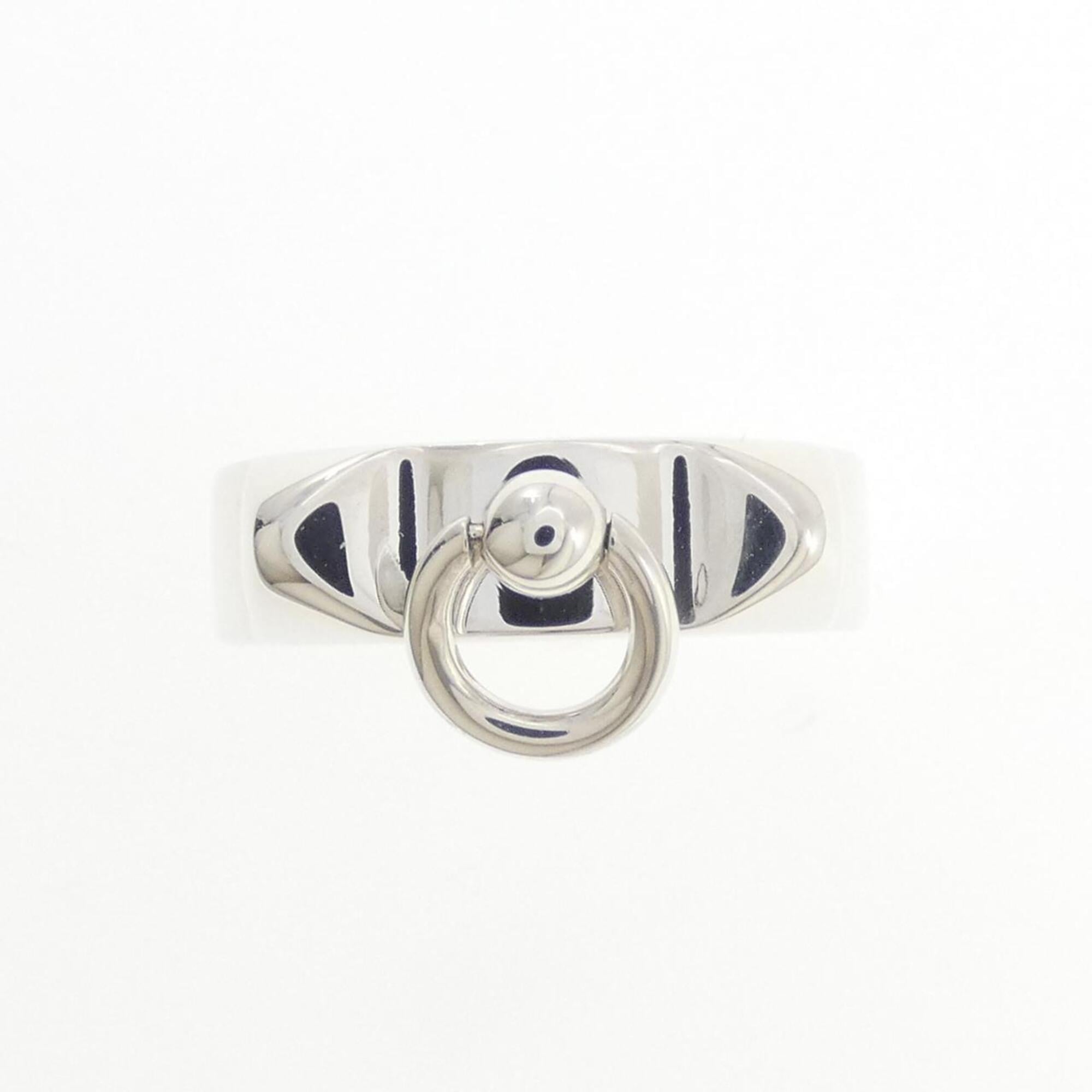 Hermes Silver Silver 925 Band Ring (Pre-Owned)