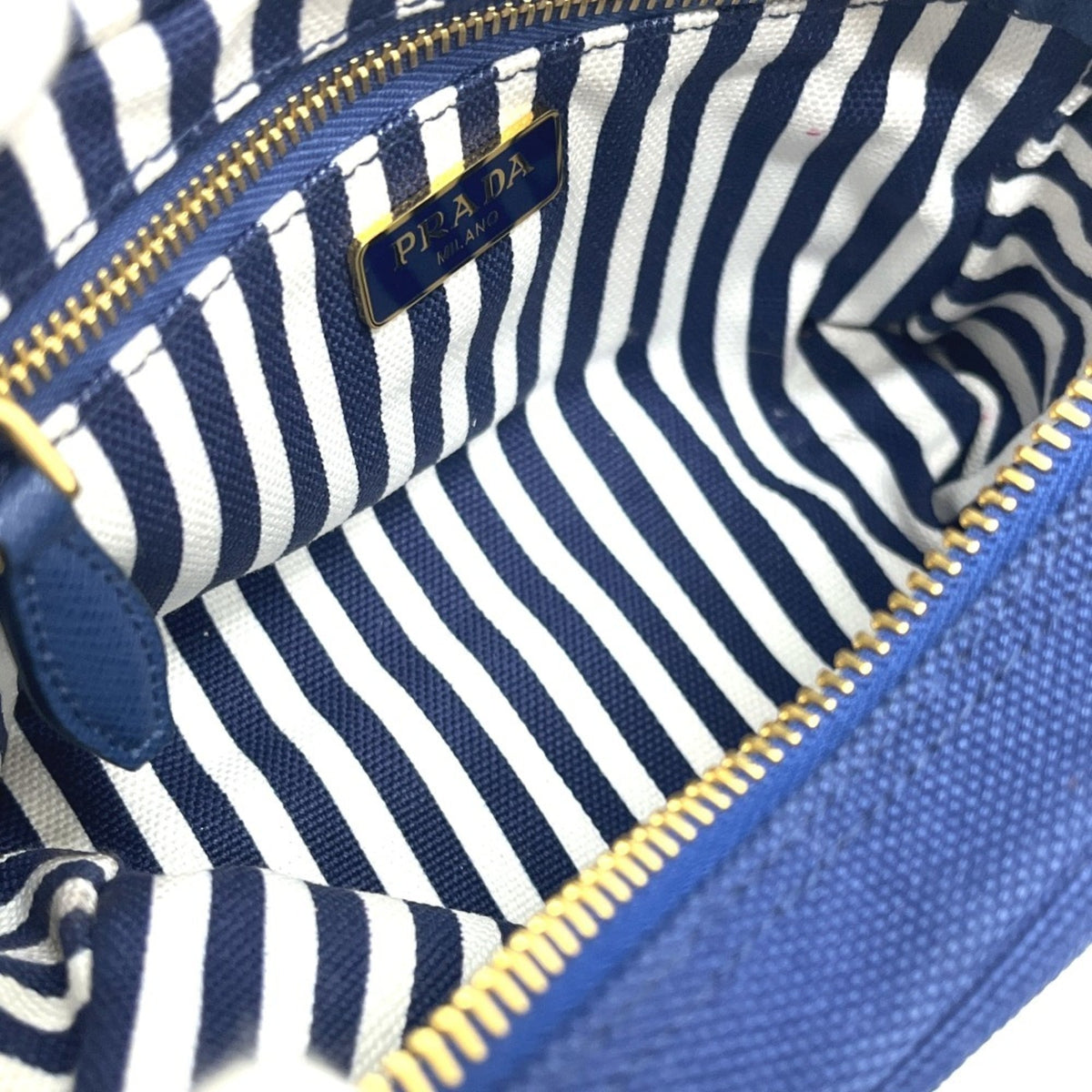 Prada Blue Canvas Pouch (Pre-Owned)