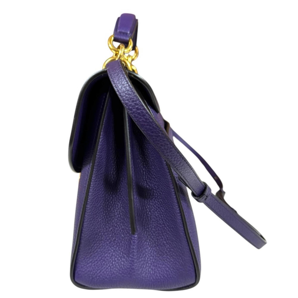 Salvatore Ferragamo Purple Leather Shoulder Bag (Pre-Owned)