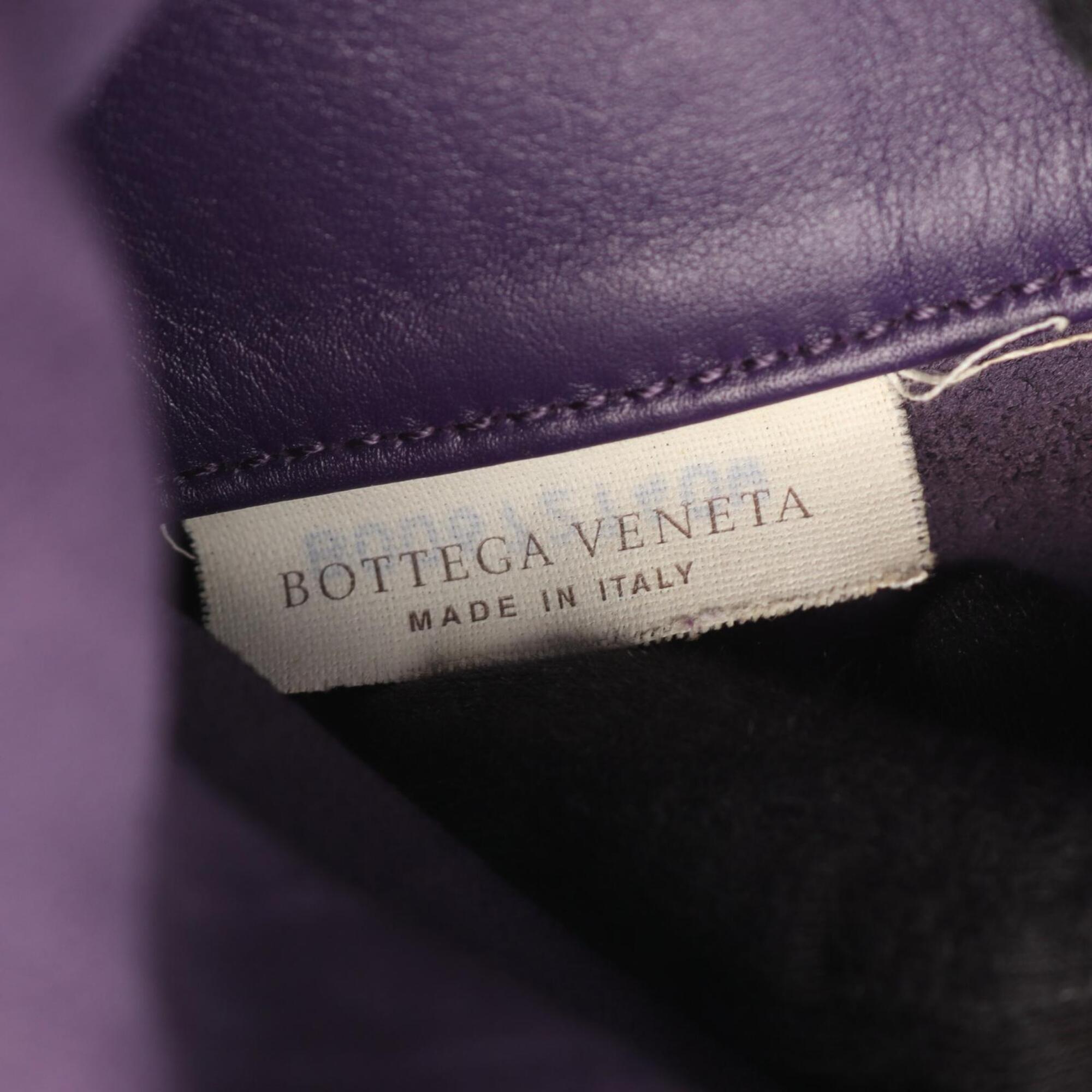Bottega Veneta Purple Leather Handbag Tote Bag (Pre-Owned)
