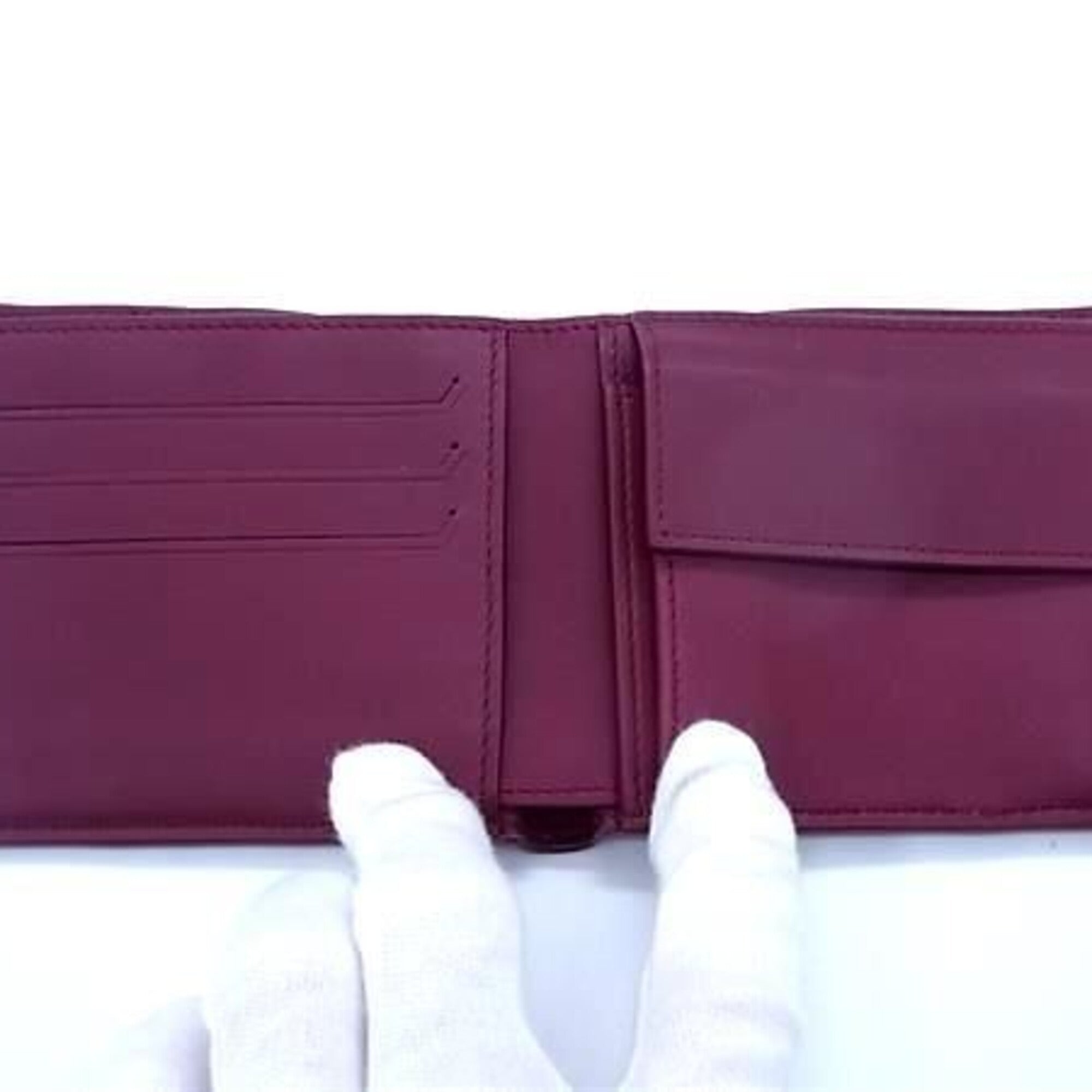 Bottega Veneta Bordeaux Leather Wallet (Bi-Fold) (Pre-Owned)
