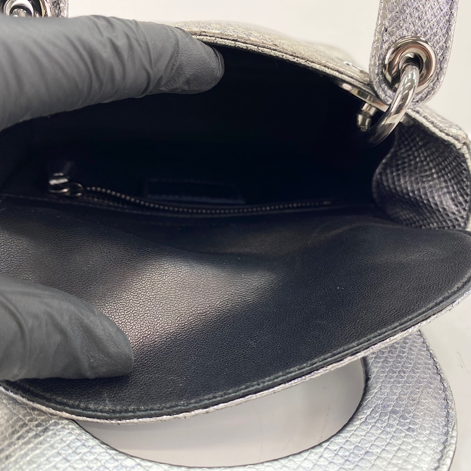 Christian Dior Silver Handbag Shoulder Bag (Pre-Owned)