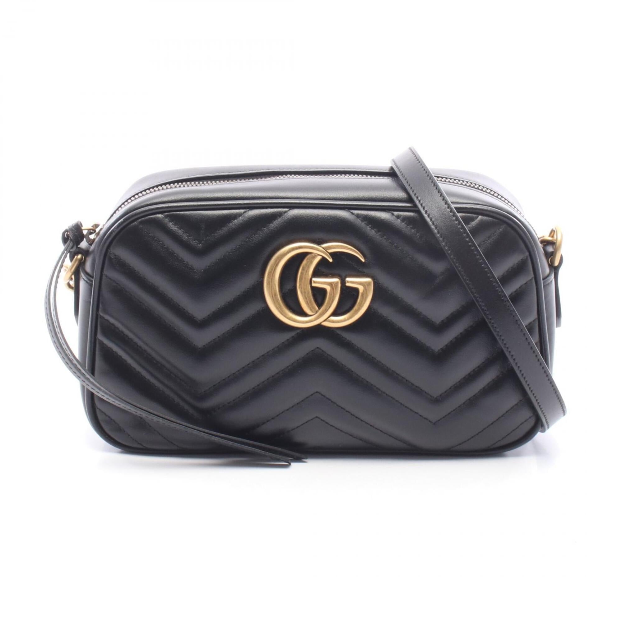Gucci Black Leather Handbag Shoulder Bag (Pre-Owned)