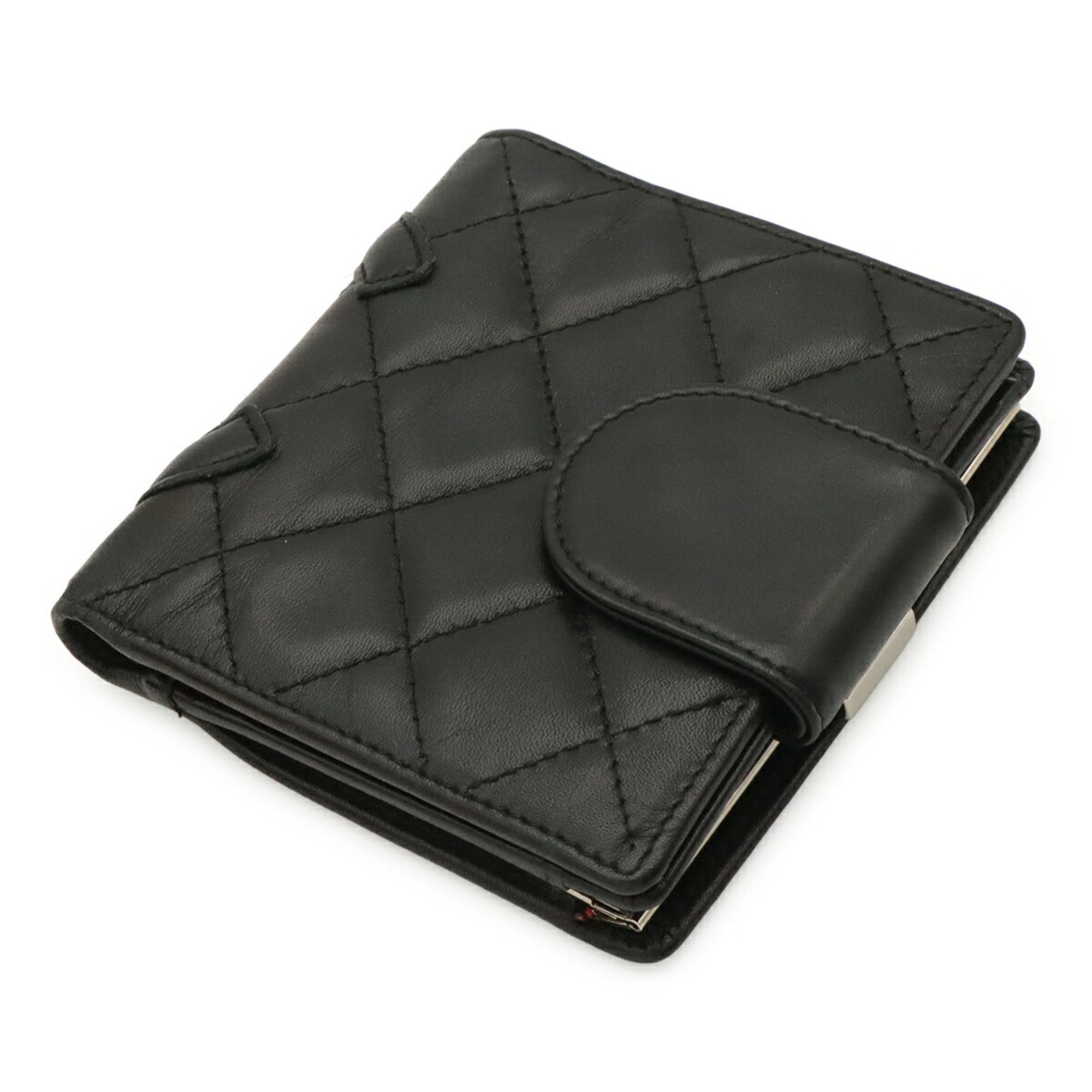 Chanel Black Pink White Leather Wallet (Bi-Fold) (Pre-Owned)