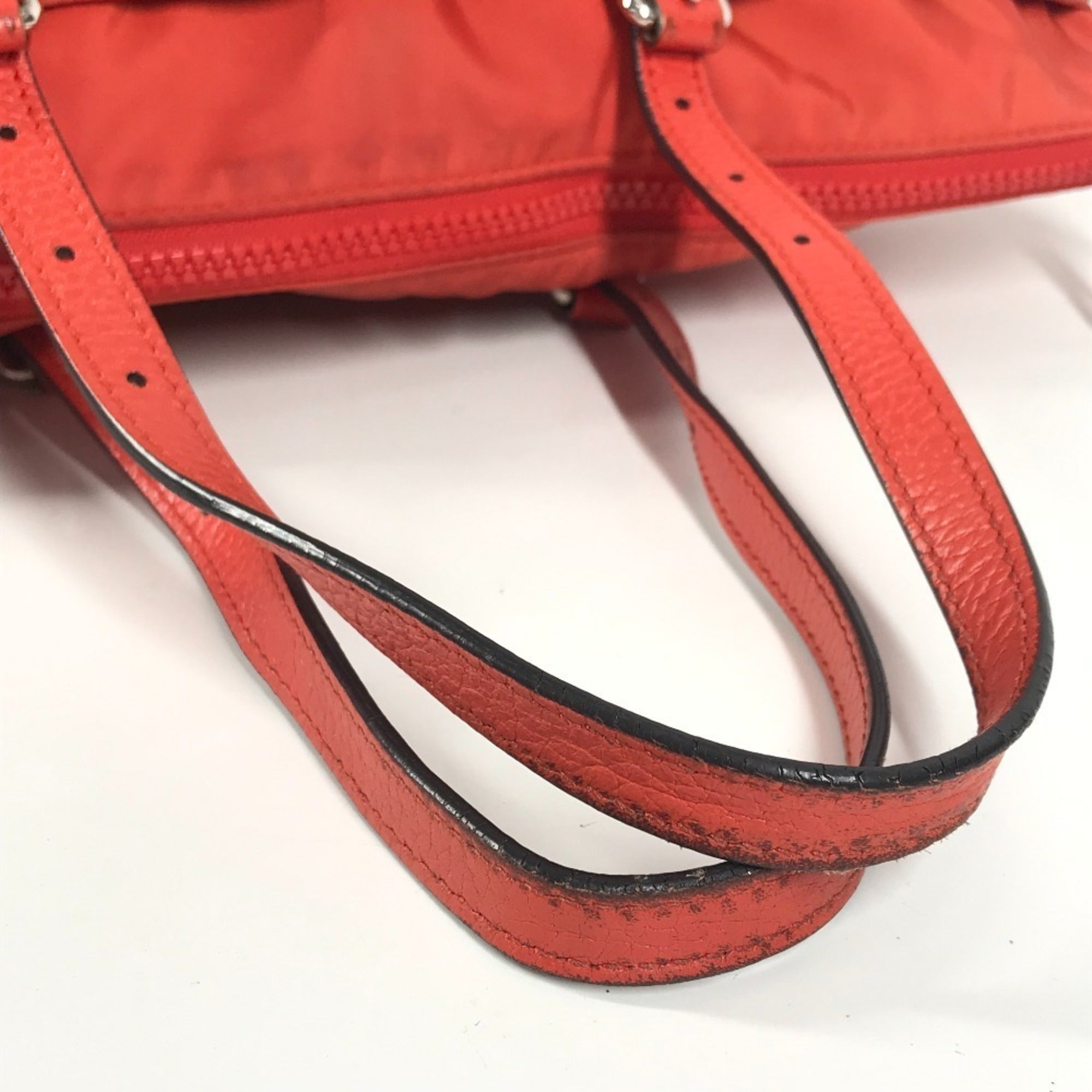 Gucci Orange Nylon Handbag Shoulder Bag Tote Bag (Pre-Owned)