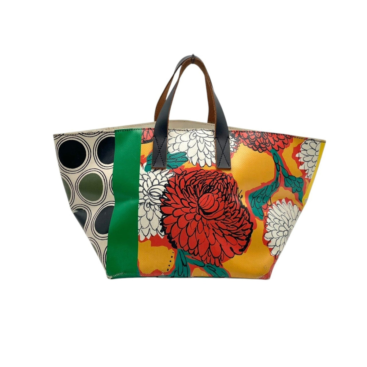 Marni Black Multi-Color Pvc Leather Handbag Tote Bag (Pre-Owned)
