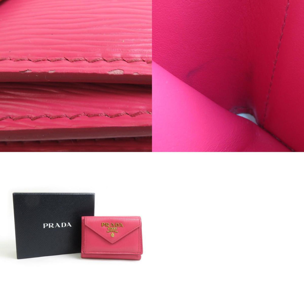 Prada Pink Leather Wallet (Tri-Fold) (Pre-Owned)