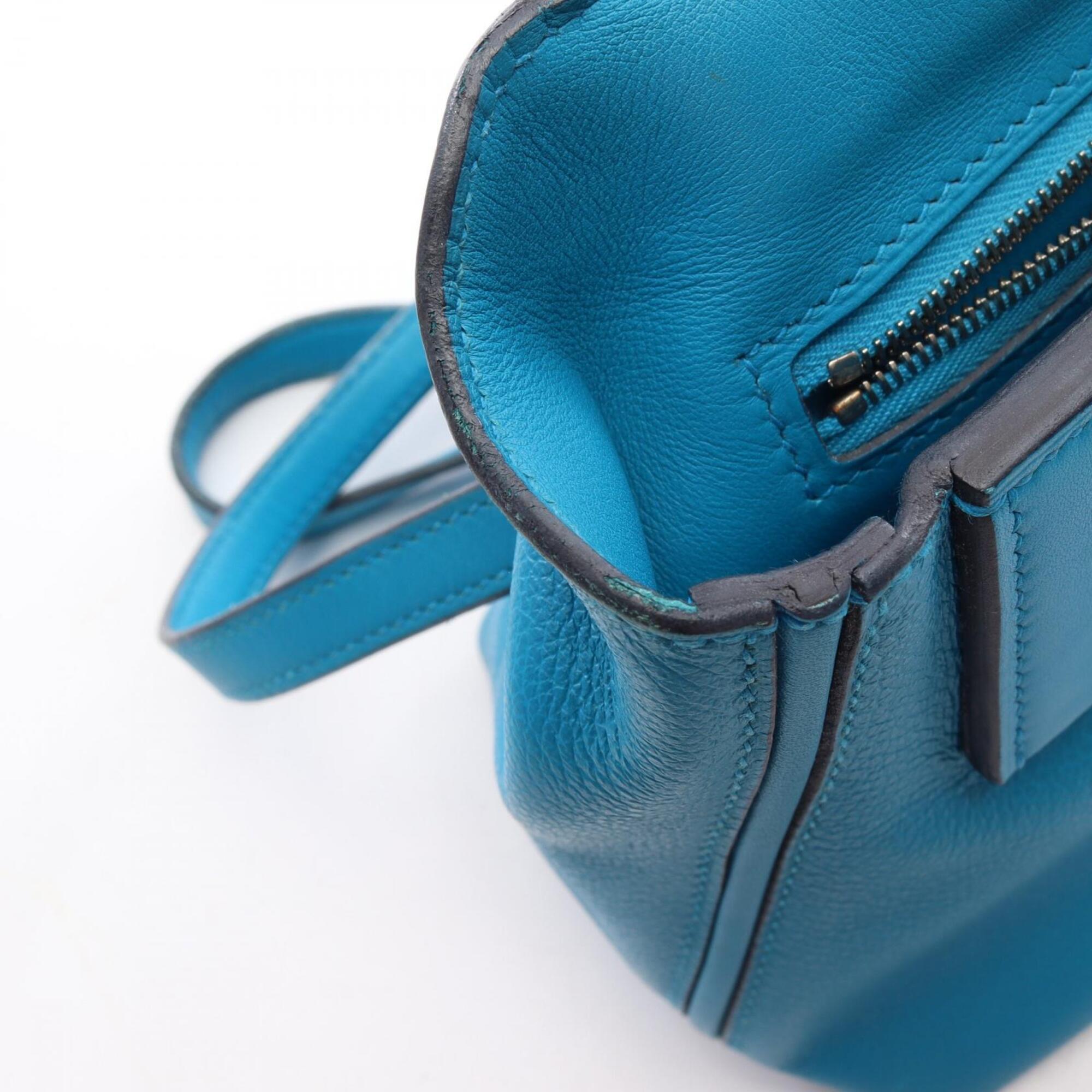 Hermes Blue Evercalf Leather Handbag (Pre-Owned)