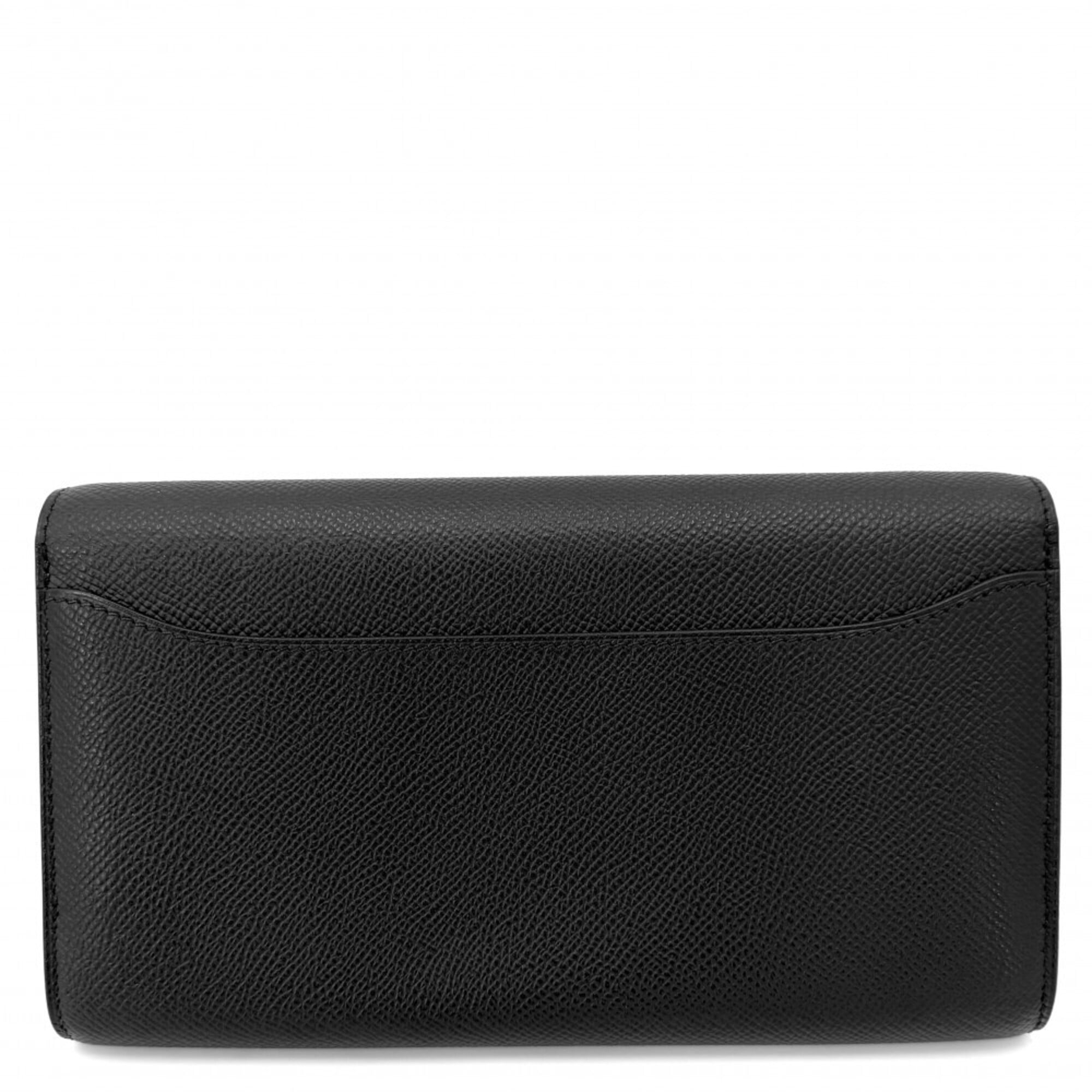 Hermes Black Epsom Leather Chain/Shoulder Wallet (Pre-Owned)