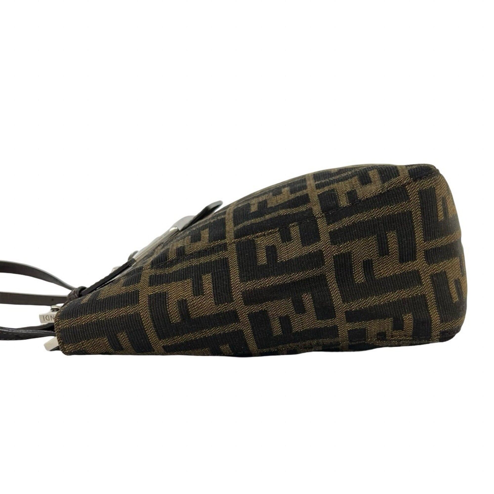 Fendi Brown Canvas Leather Handbag Tote Bag (Pre-Owned)