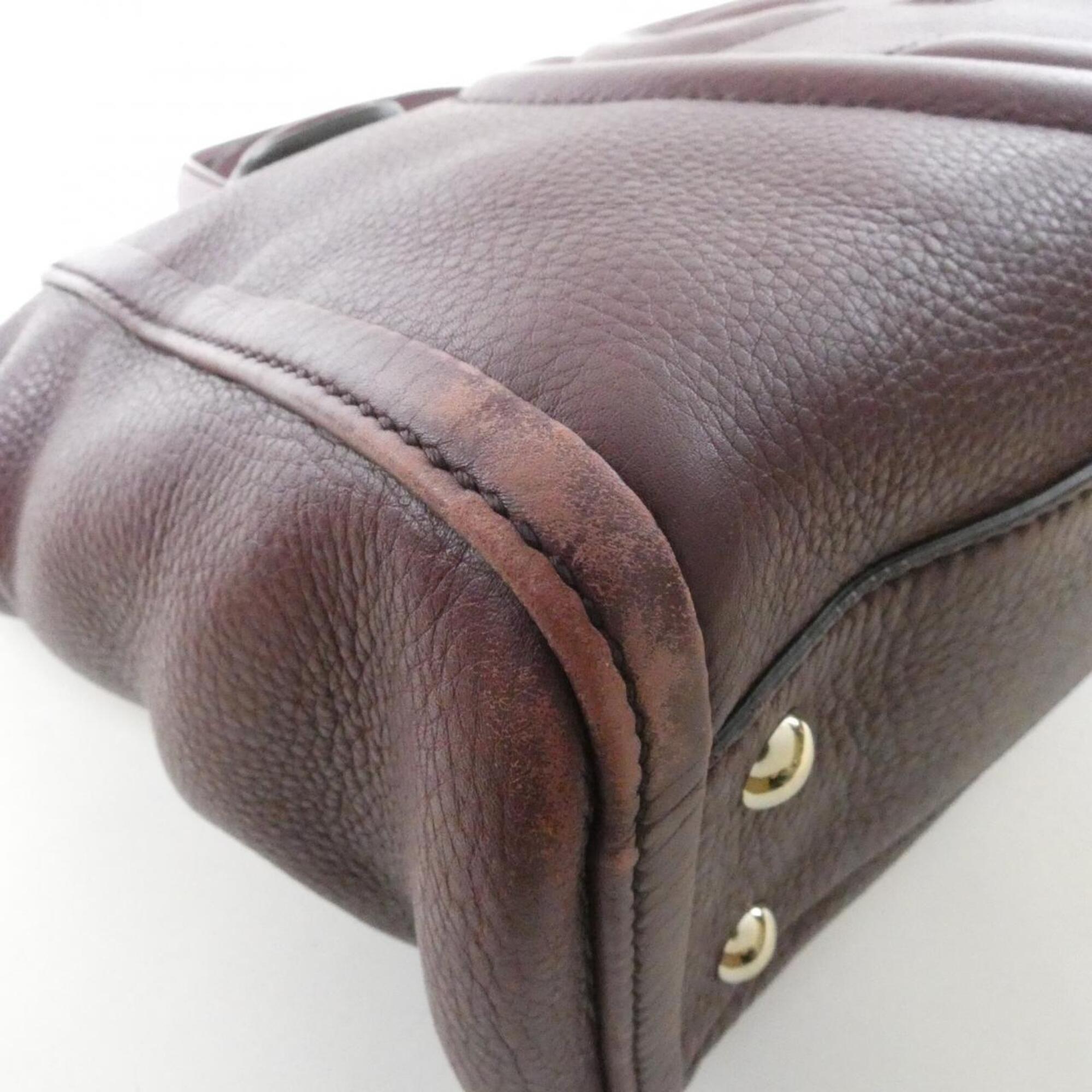 Gucci Bordeaux Leather Handbag (Pre-Owned)