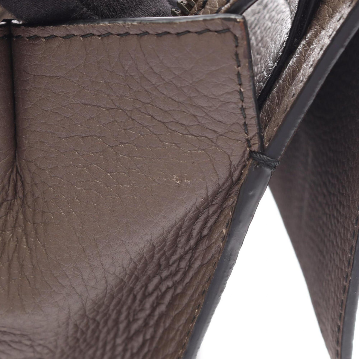 Bottega Veneta Gray Leather Briefcase Handbag (Pre-Owned)