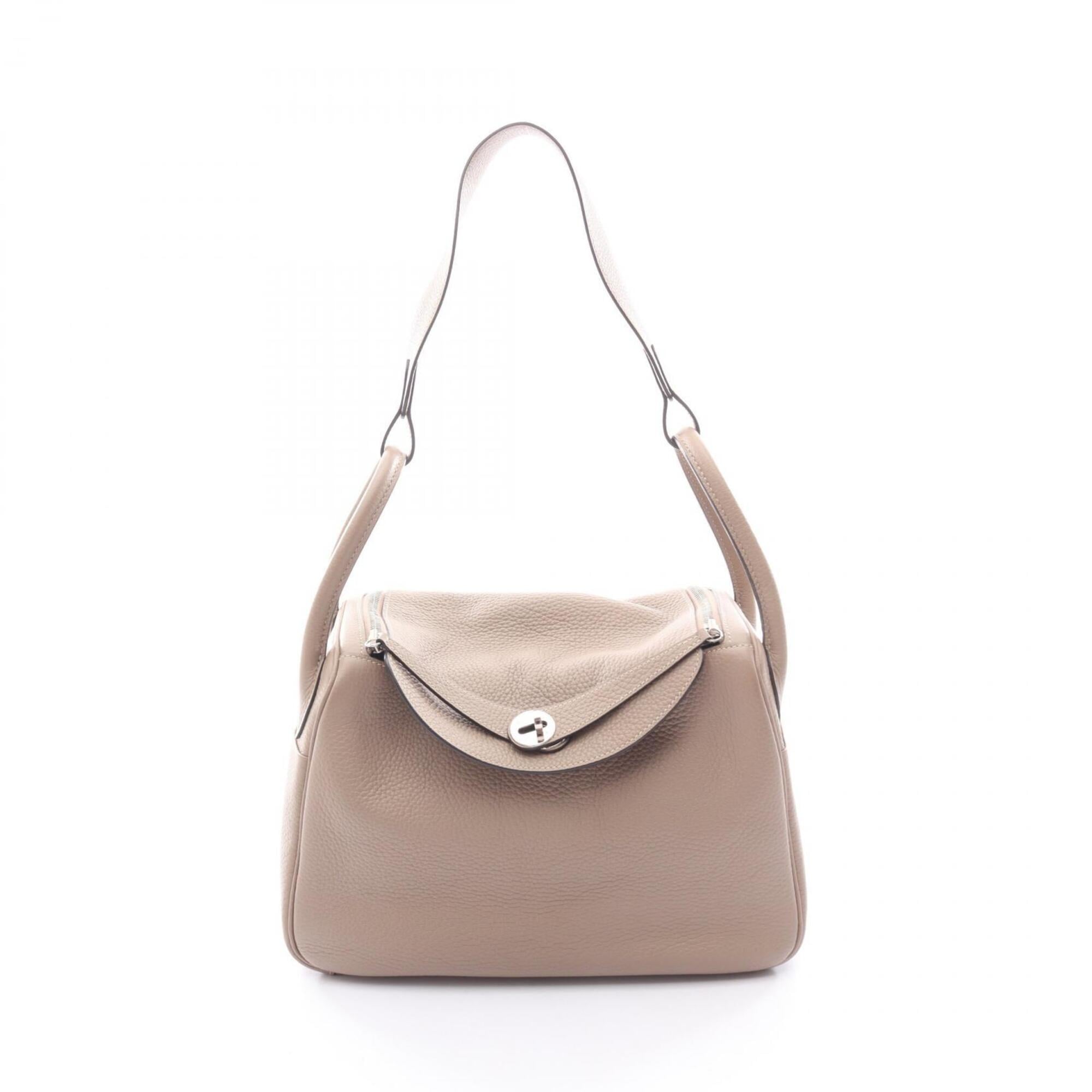 Hermes Beige Taurillon Clemence Leather Handbag Shoulder Bag (Pre-Owned)