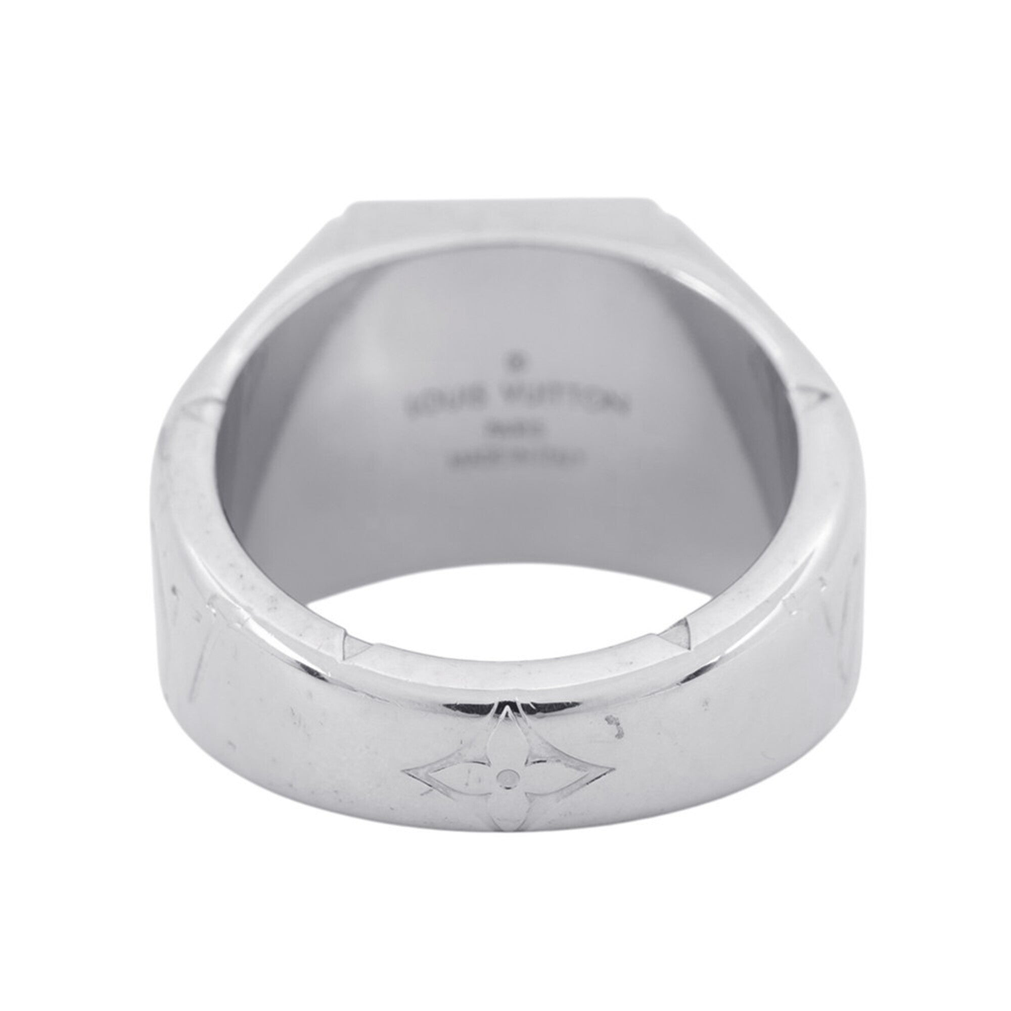 Louis Vuitton Silver Metal Band Ring (Pre-Owned)