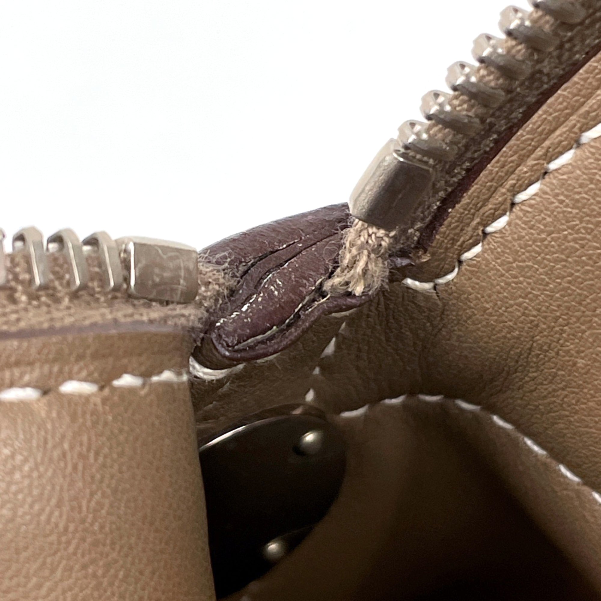 Hermes Etoupe Gray Taurillon Clemence Leather Handbag (Pre-Owned)