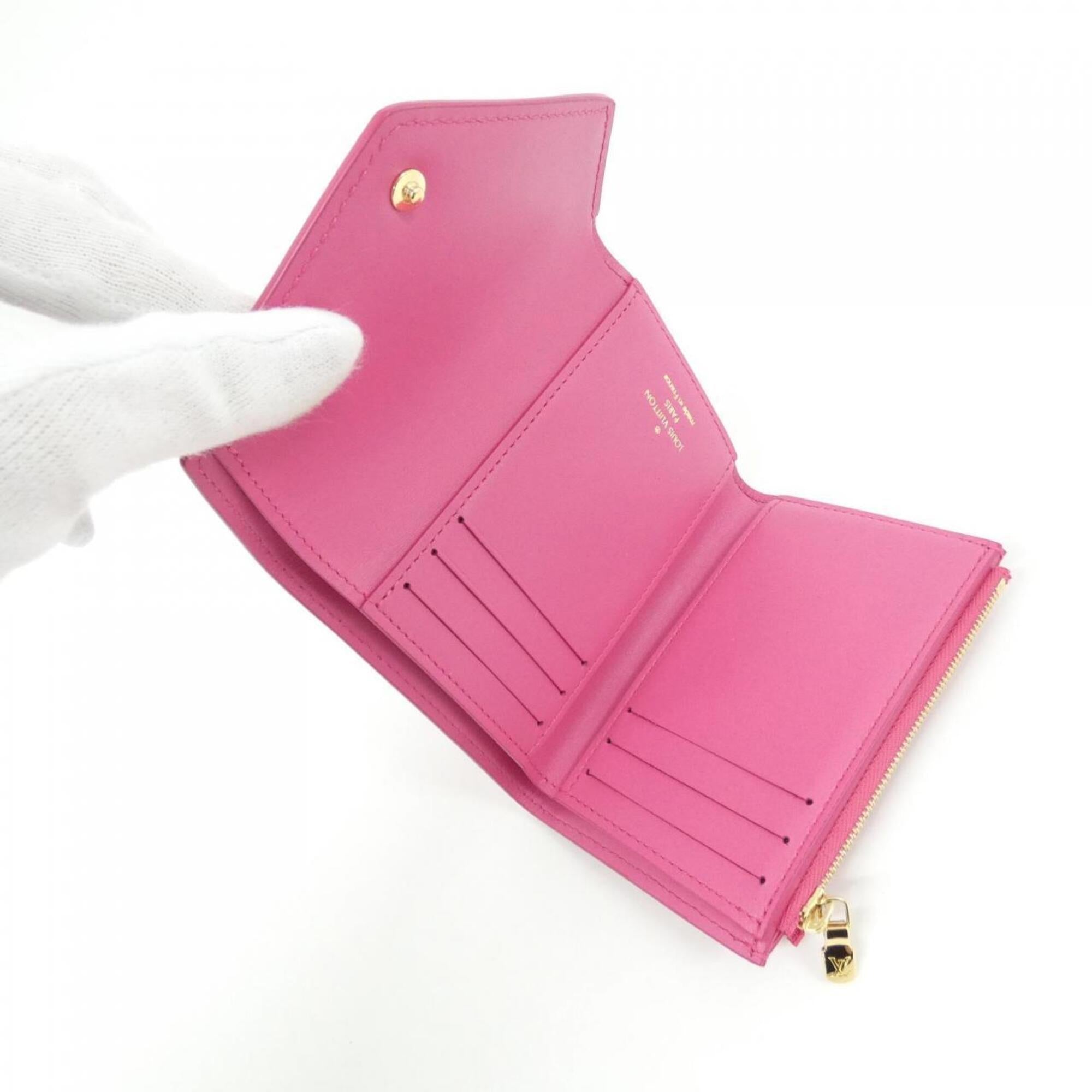 Louis Vuitton Rose Leather Wallet (Tri-Fold) (Pre-Owned)