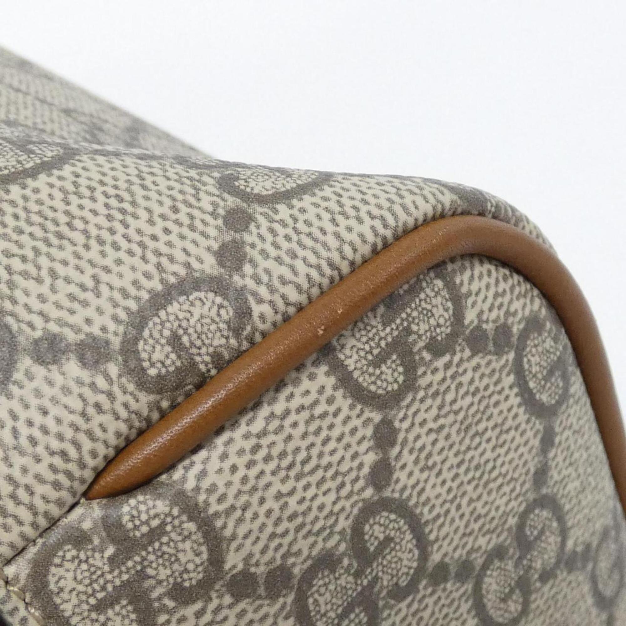 Gucci Beige Brown Coated Canvas Handbag (Pre-Owned)