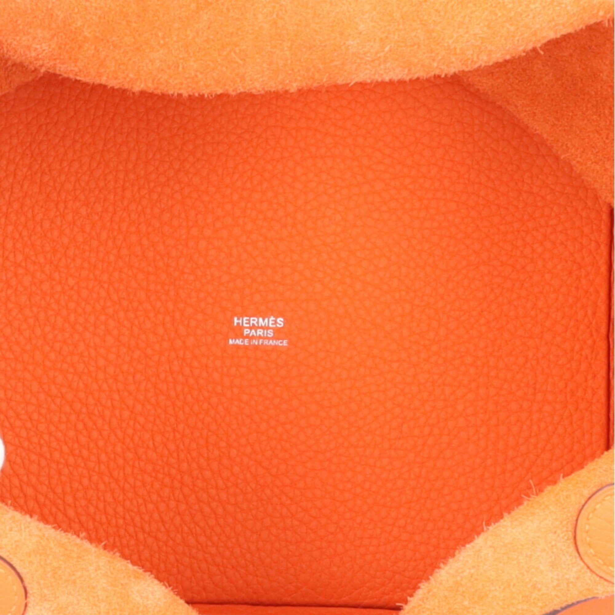 Hermes Orange Taurillon Clemence Leather Handbag (Pre-Owned)