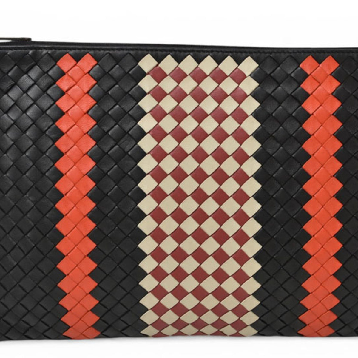 Bottega Veneta Intrecciato Mustard Leather Clutch Bag (Pre-Owned)
