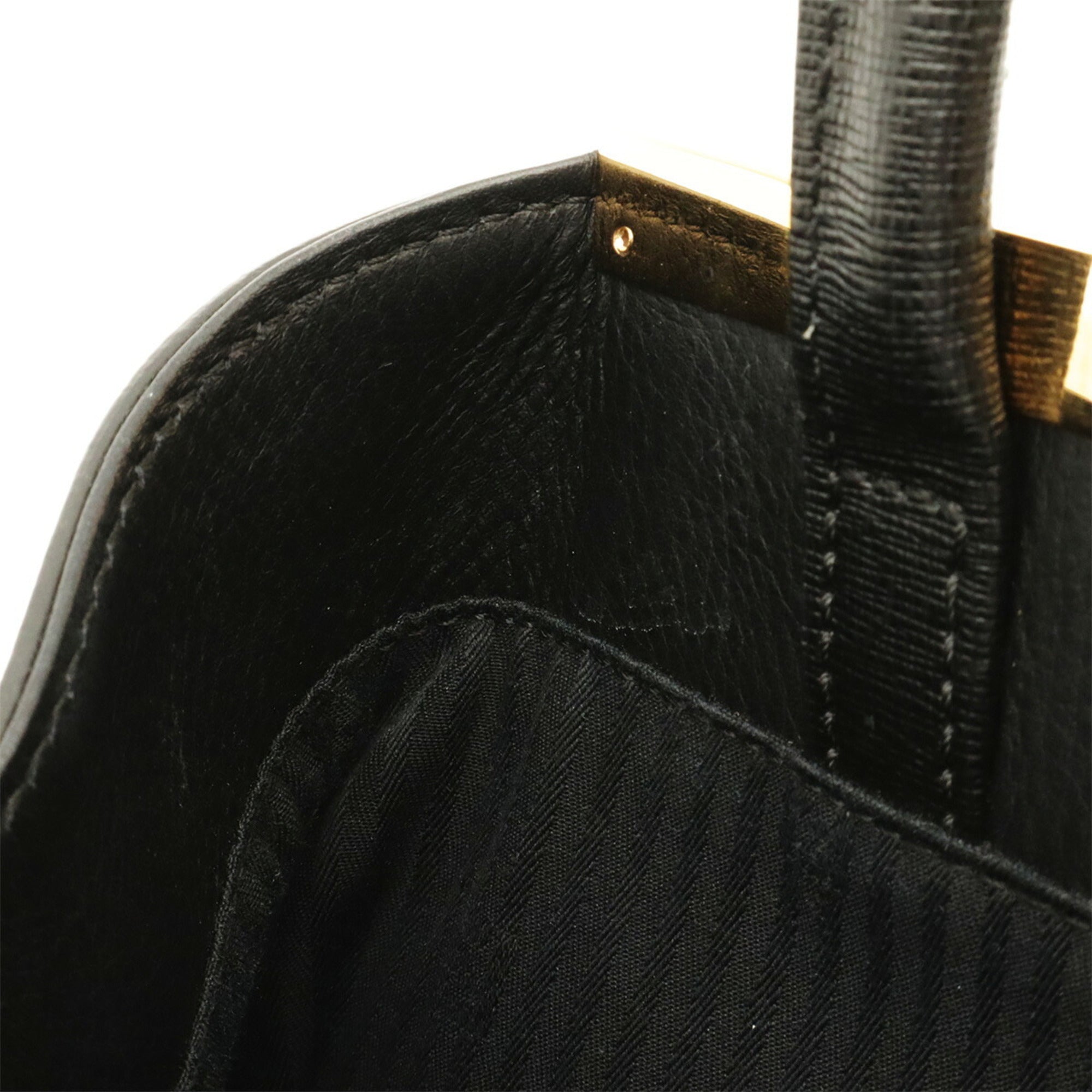 Fendi Black Leather Handbag Shoulder Bag Tote Bag (Pre-Owned)