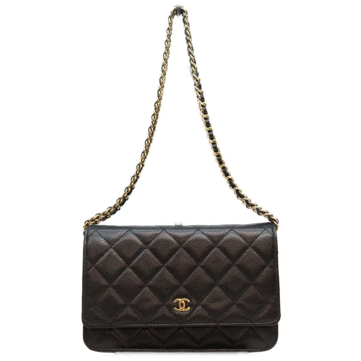 Chanel Black Grained Calfskin Shoulder Bag (Pre-Owned)