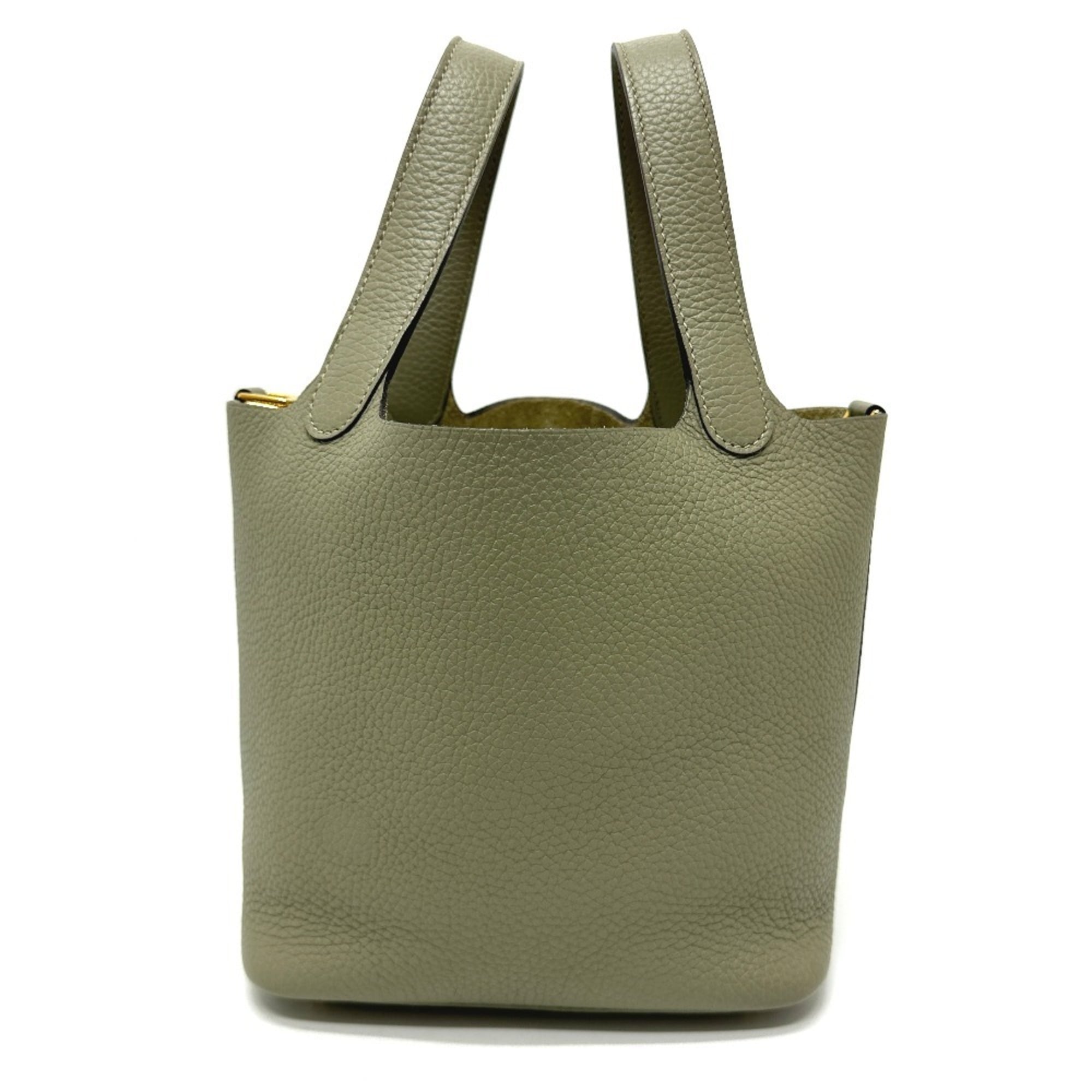 Hermes Picotin Gray Taurillon Clemence Leather Handbag (Pre-Owned)