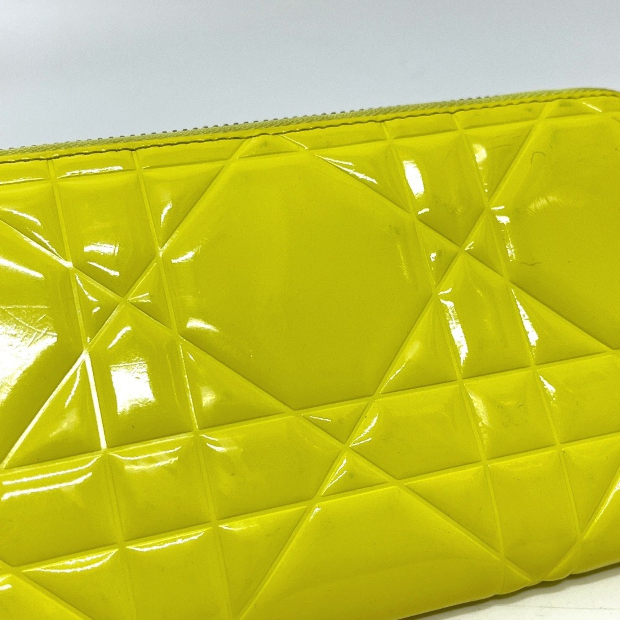Christian Dior Yellow Leather Long Wallet (Bi-Fold) (Pre-Owned)