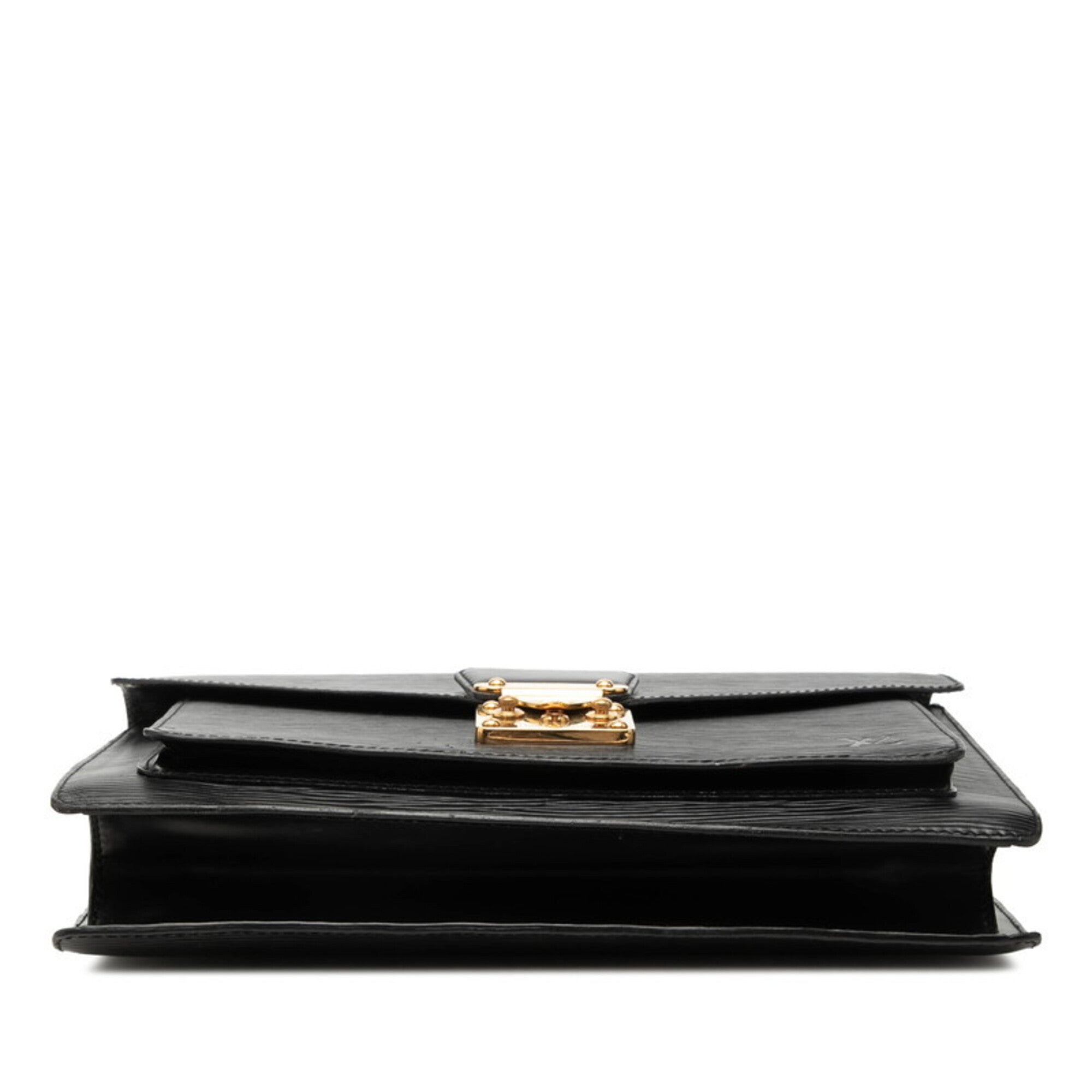 Louis Vuitton Black Noir Leather Handbag Shoulder Bag (Pre-Owned)