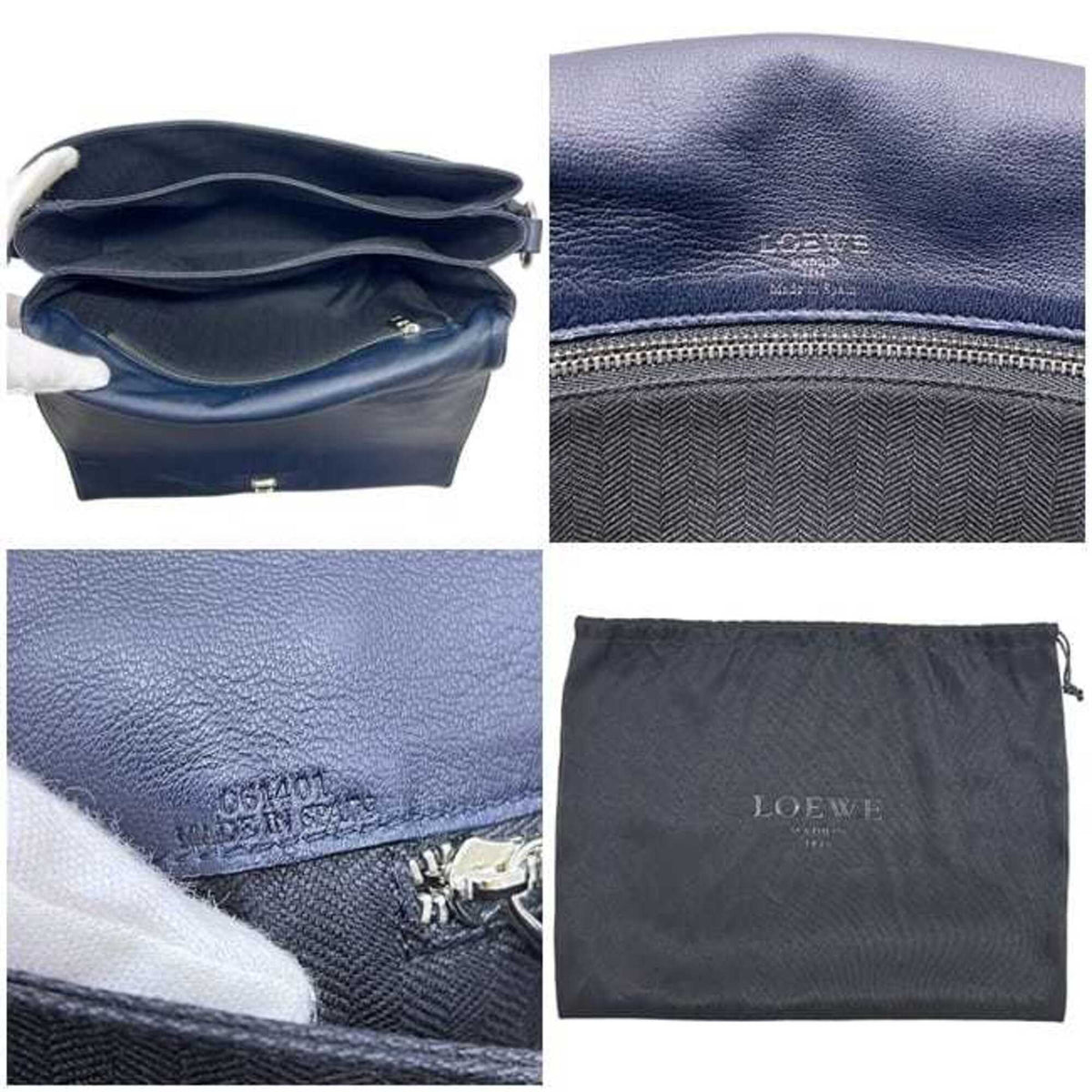 Loewe Navy Nappa Leather Leather Shoulder Bag (Pre-Owned)