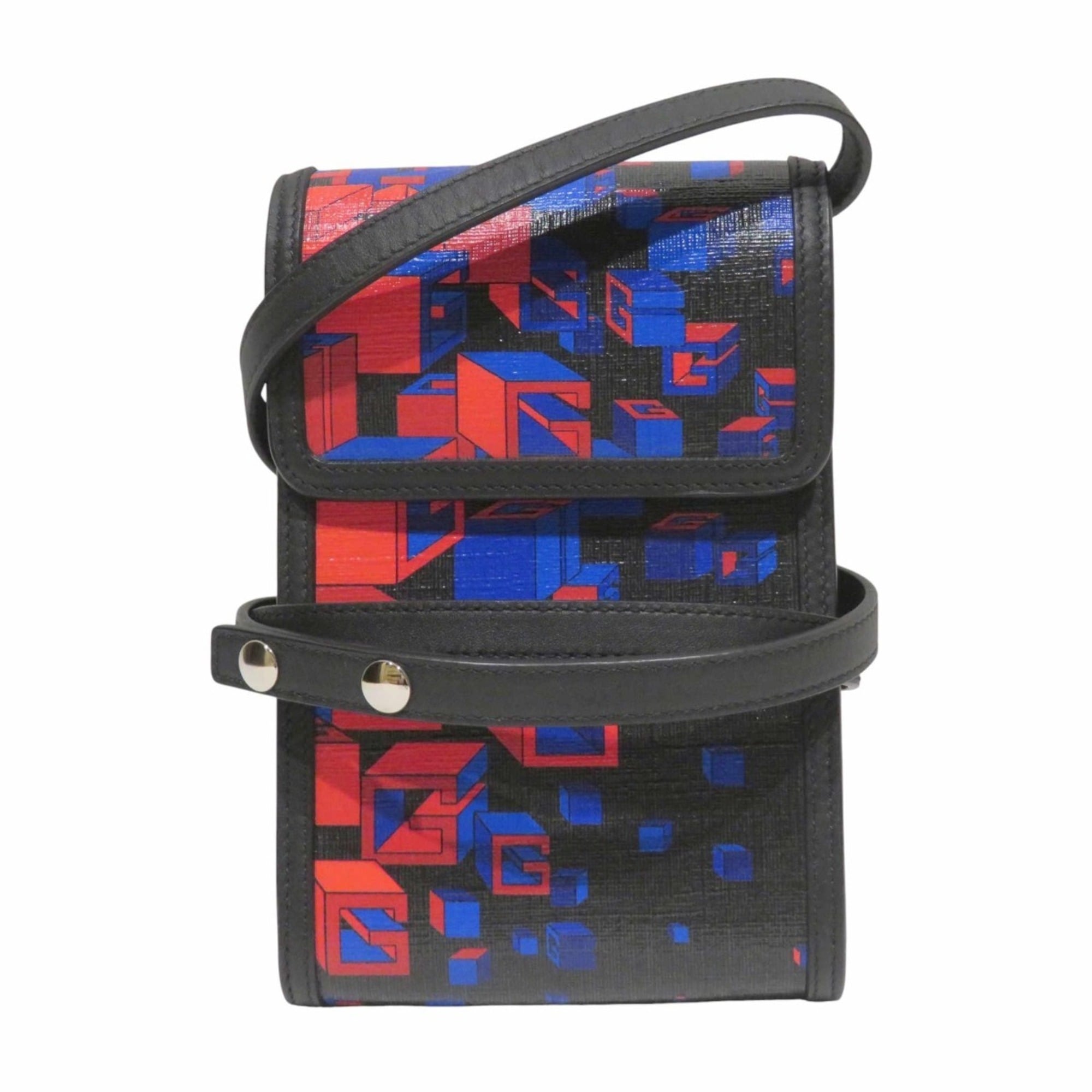 Gucci Black Coated Canvas Leather Shoulder Bag (Pre-Owned)