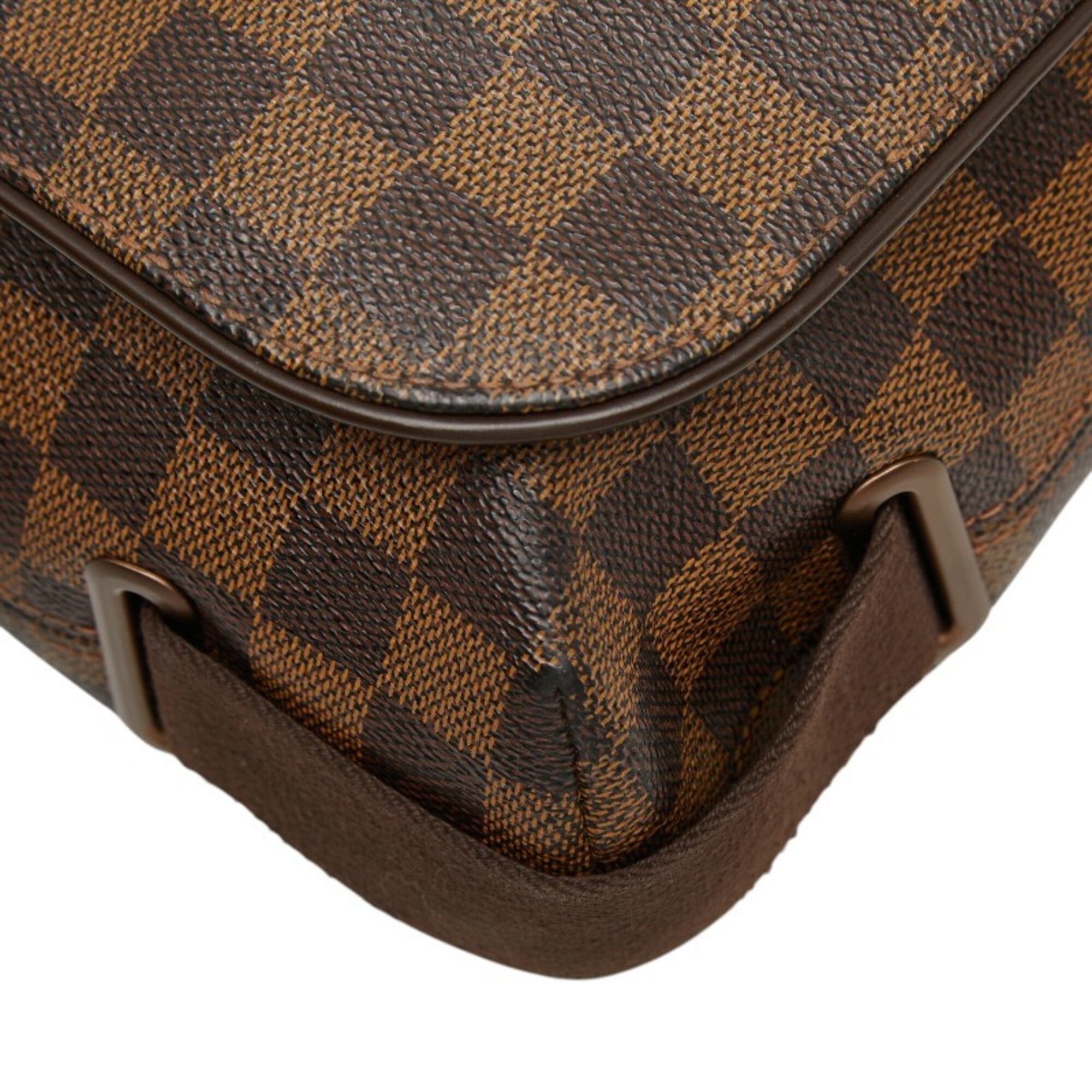 Louis Vuitton Brown Pvc Leather Messenger Bag Shoulder Bag (Pre-Owned)
