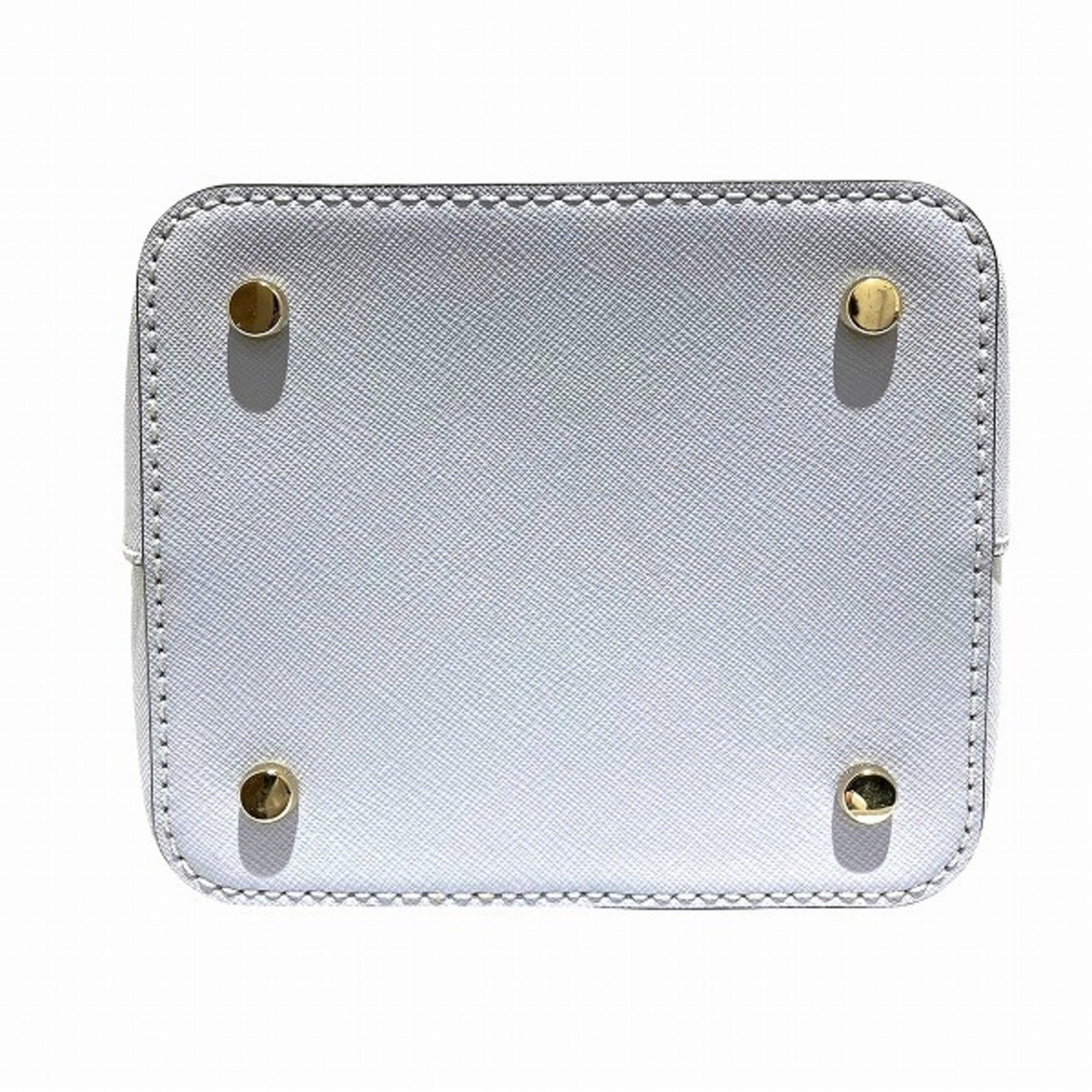 Kate Spade Light Blue White Leather Handbag Shoulder Bag (Pre-Owned)