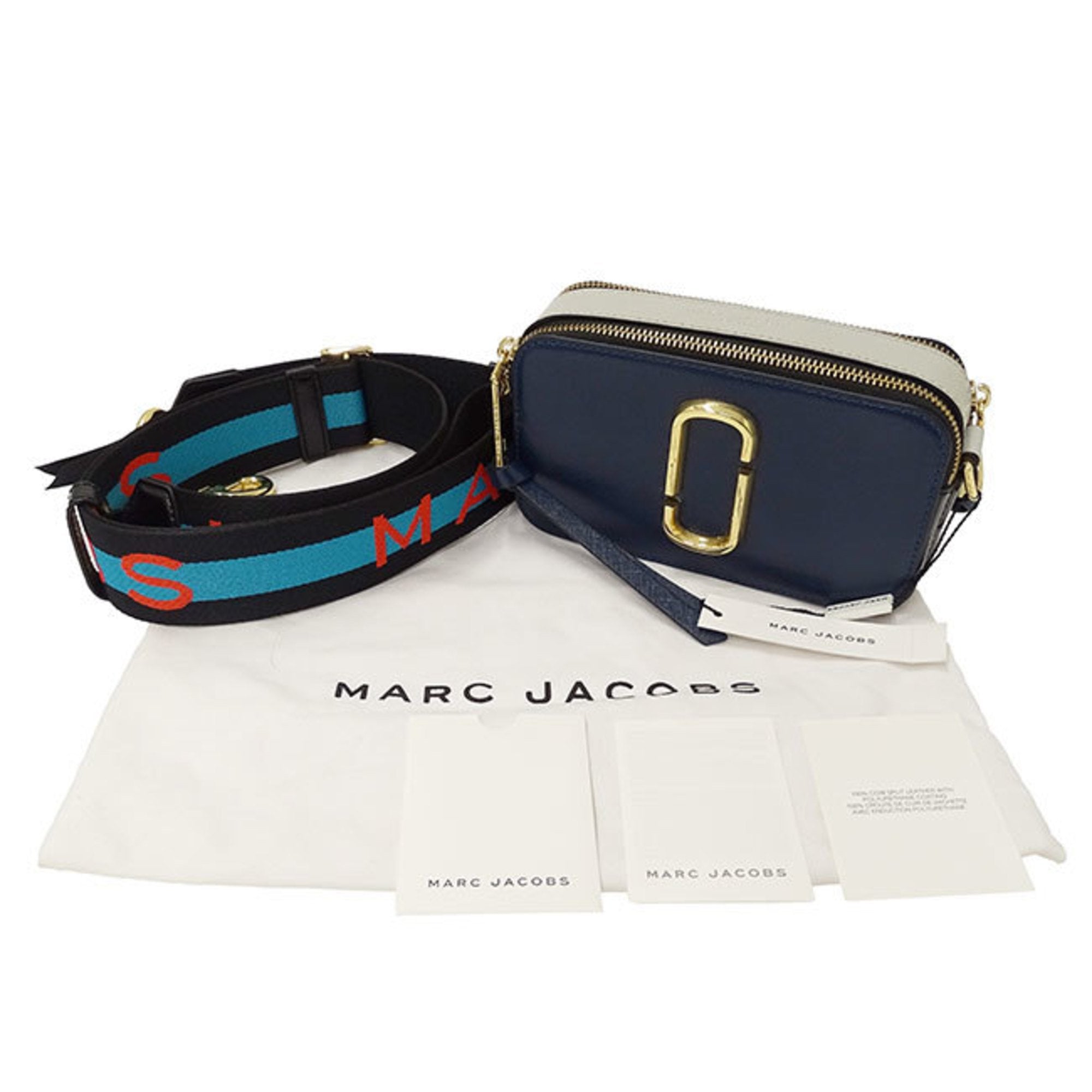 Marc Jacobs Black Navy Leather Shoulder Bag (Pre-Owned)