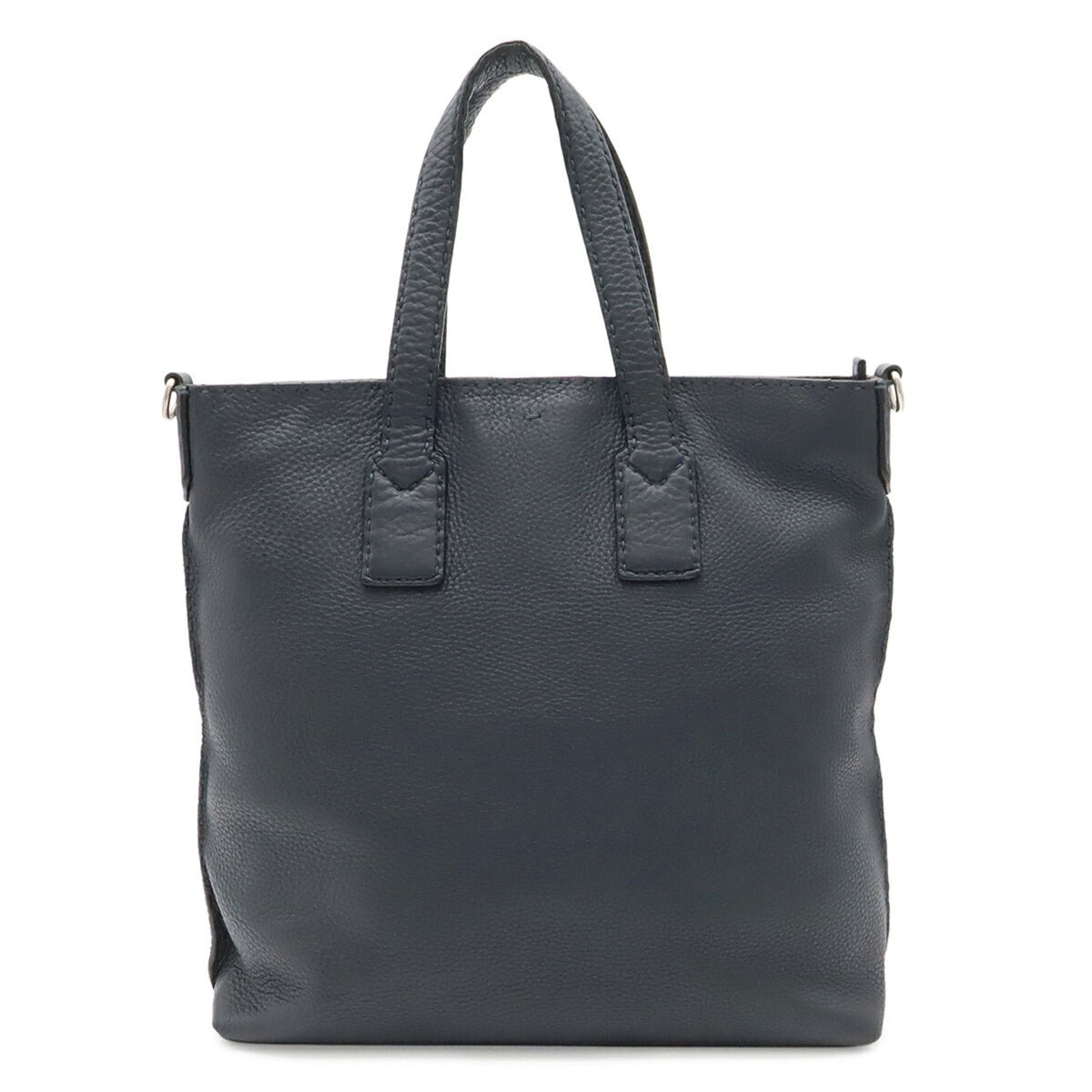 Fendi Selleria Navy Leather Shoulder Bag Tote Bag (Pre-Owned)