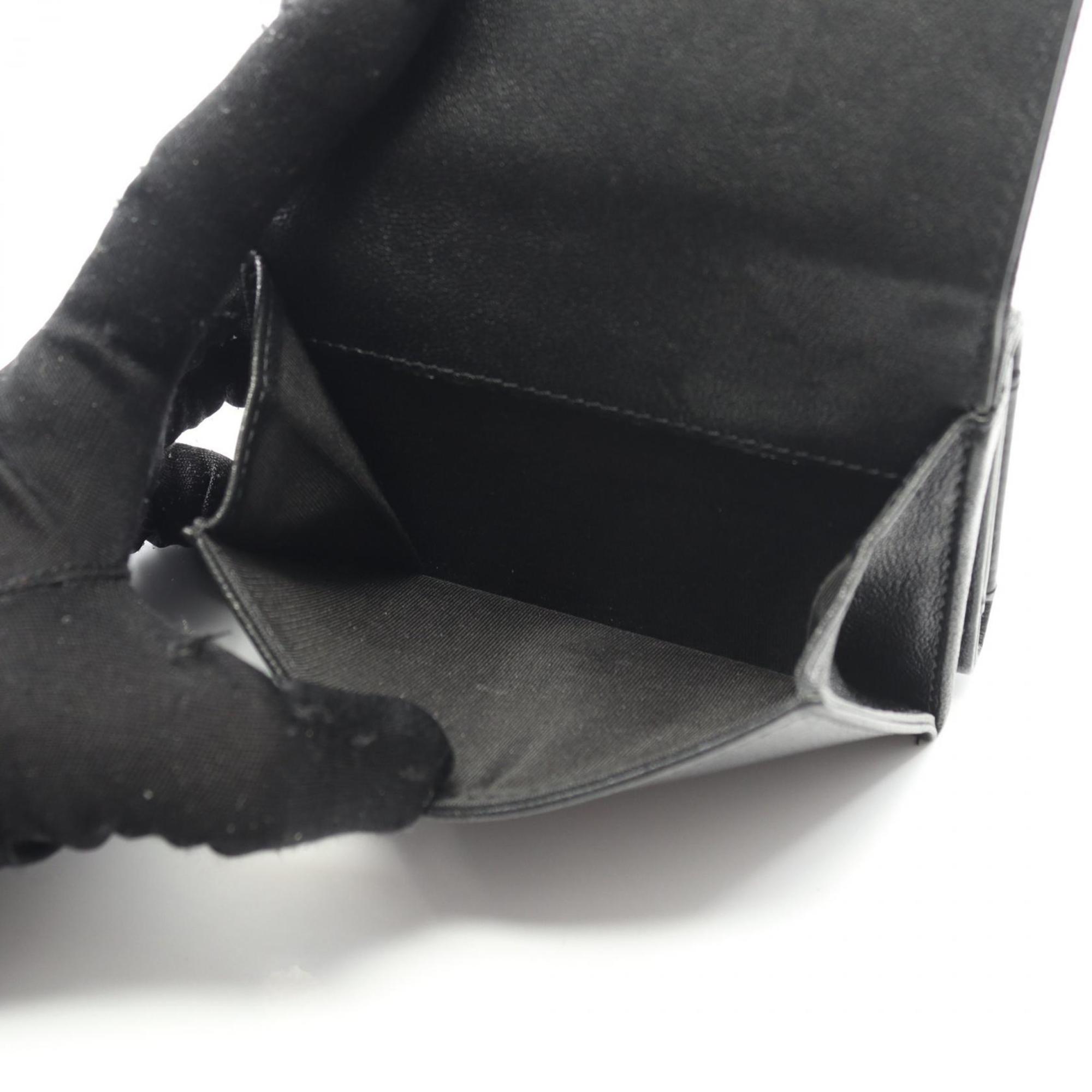 Chanel Black Leather Wallet (Tri-Fold) (Pre-Owned)