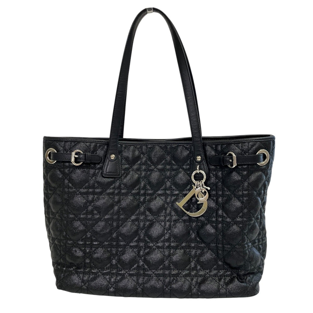 Christian Dior Black Canvas Leather Tote Bag (Pre-Owned)