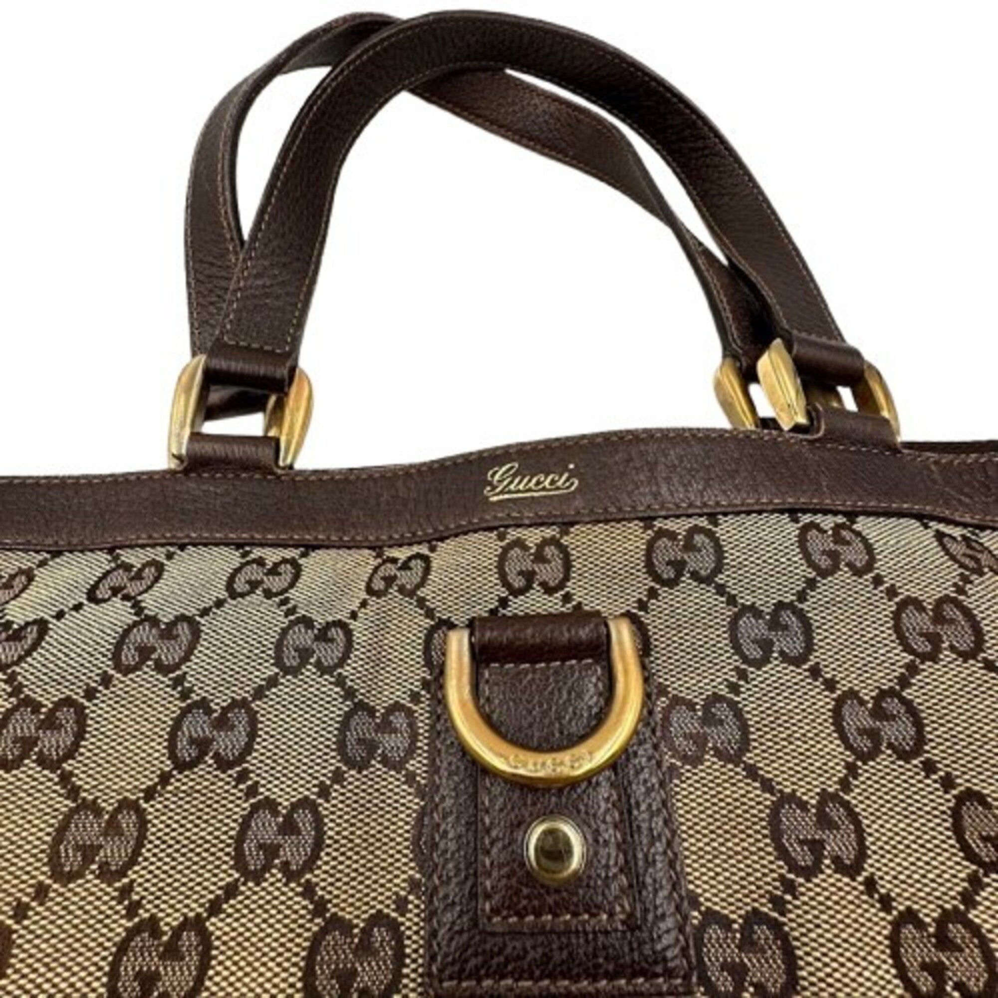 Gucci Brown Canvas Tote Bag (Pre-Owned)