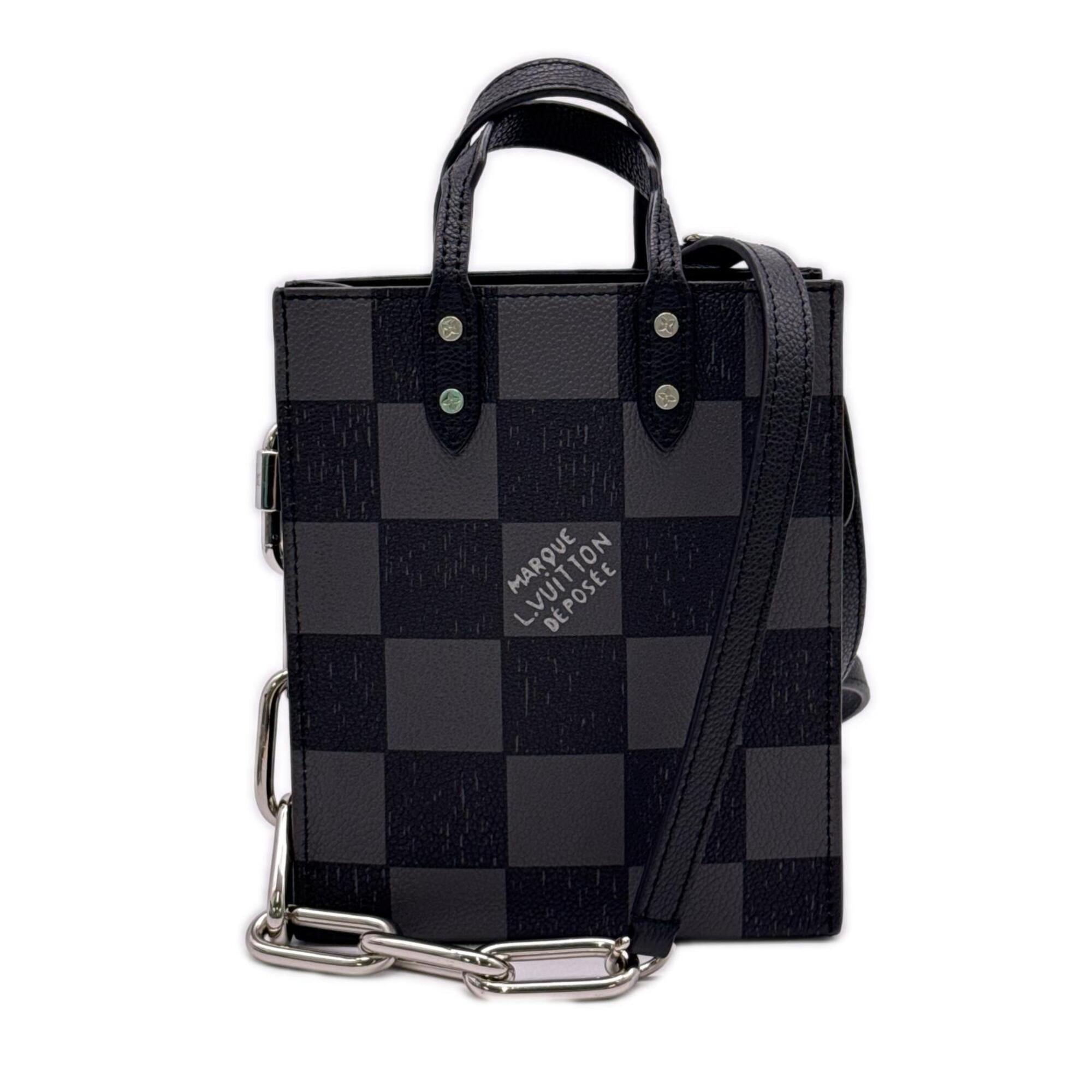 Louis Vuitton Black Damier Canvas Gray Coated Canvas Handbag (Pre-Owned)