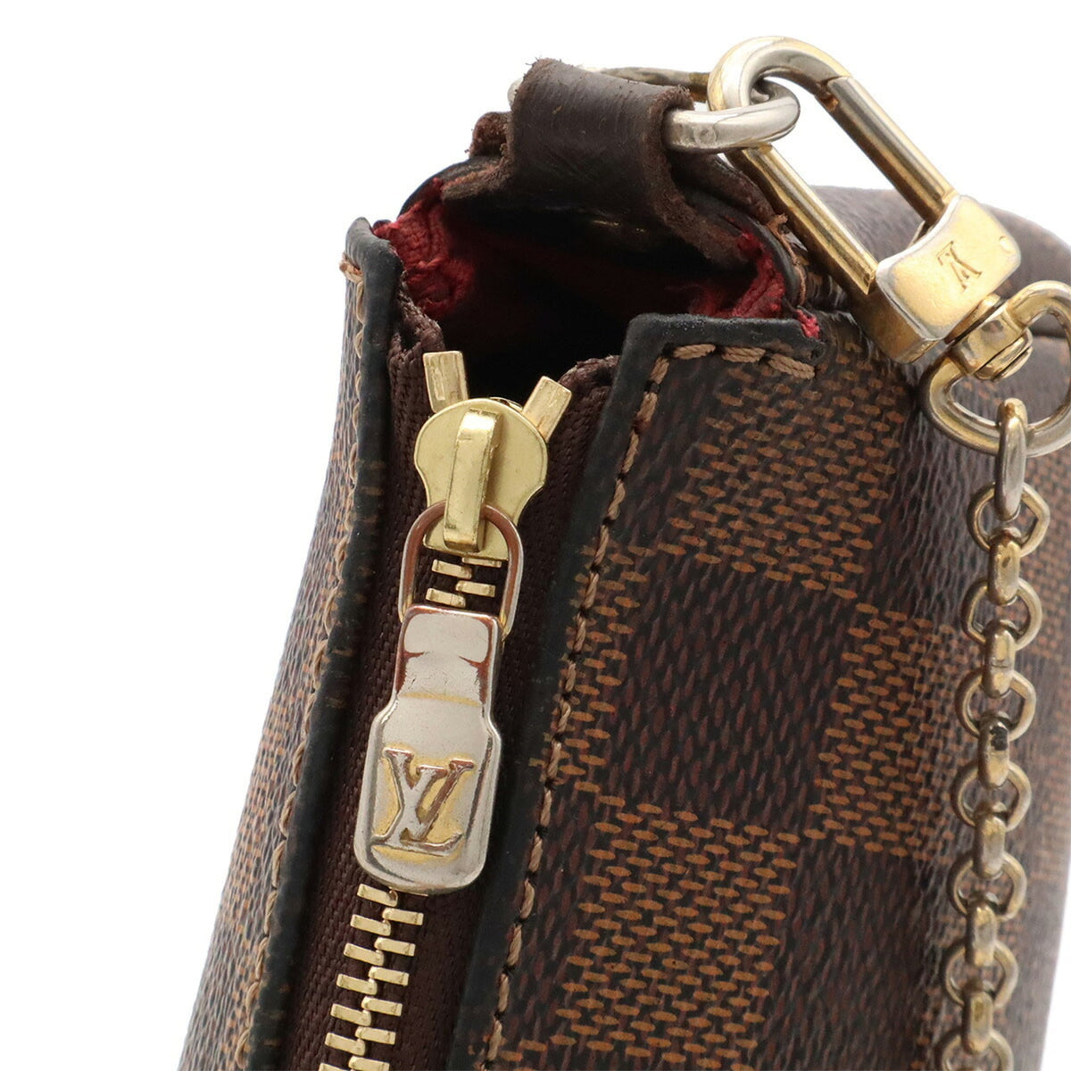 Louis Vuitton Brown Damier Canvas White Pvc Clutch Bag Handbag Pouch Shoulder Bag (Pre-Owned)