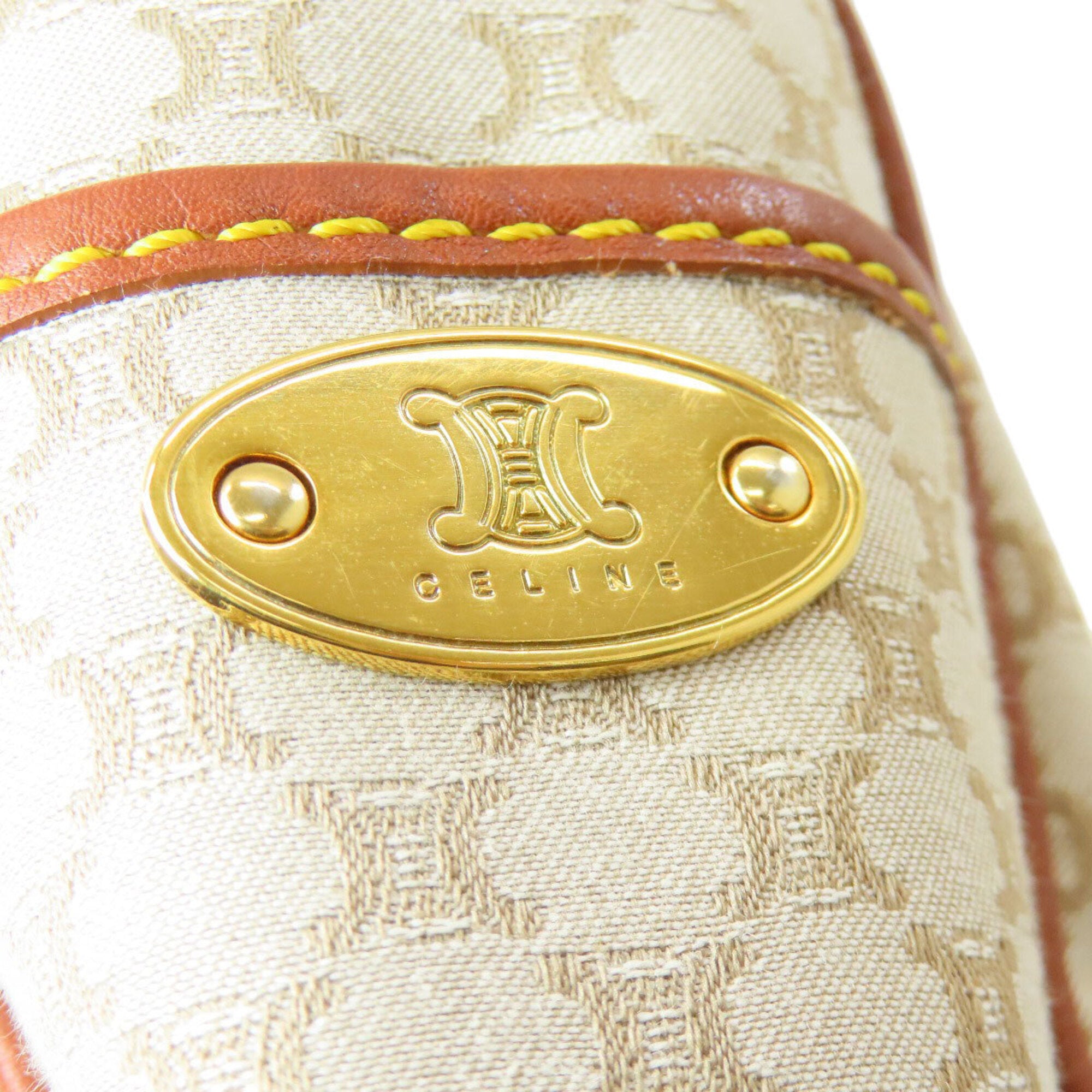 Celine Beige Brown Canvas Handbag (Pre-Owned)